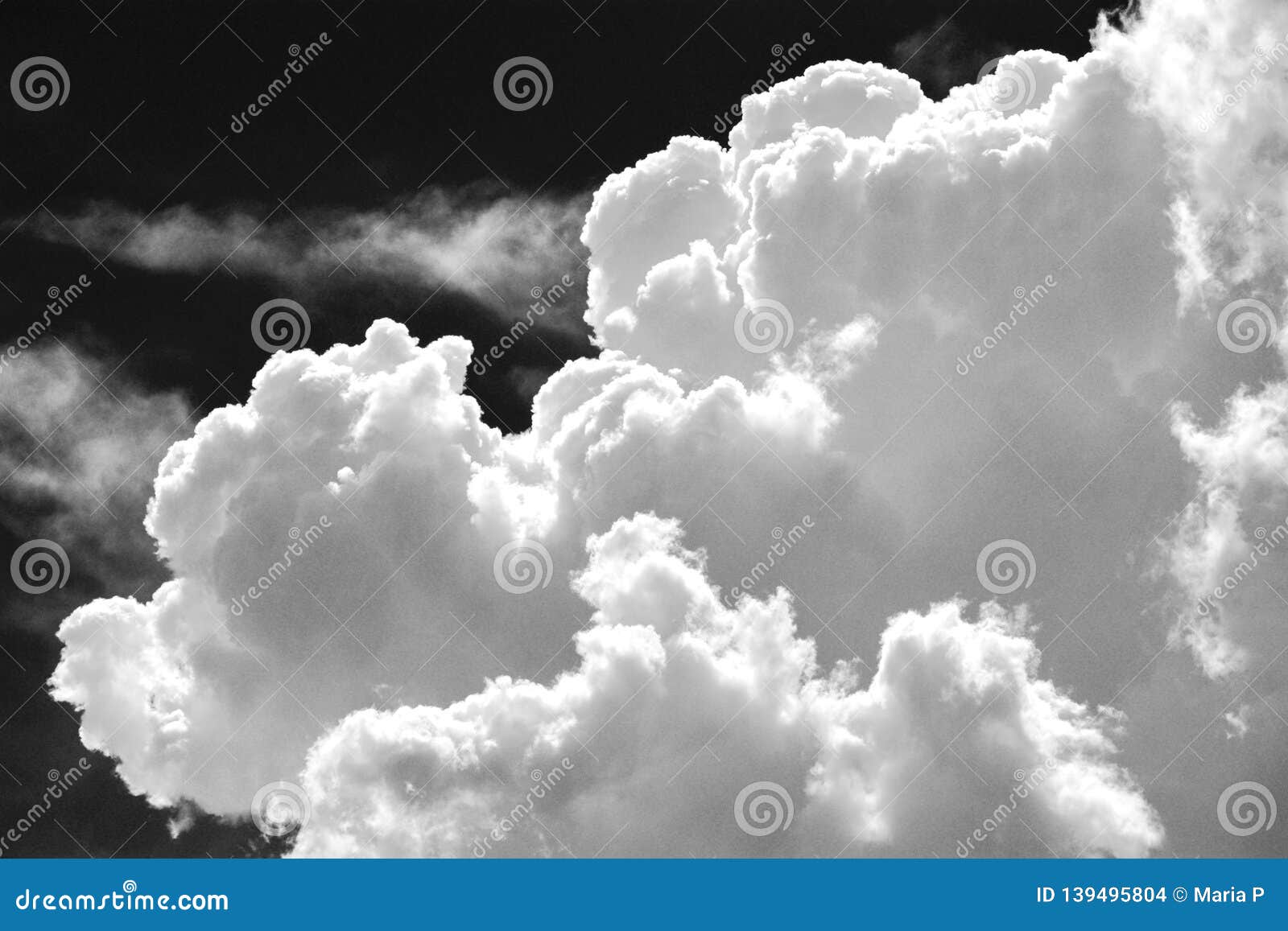 clouds in black and white