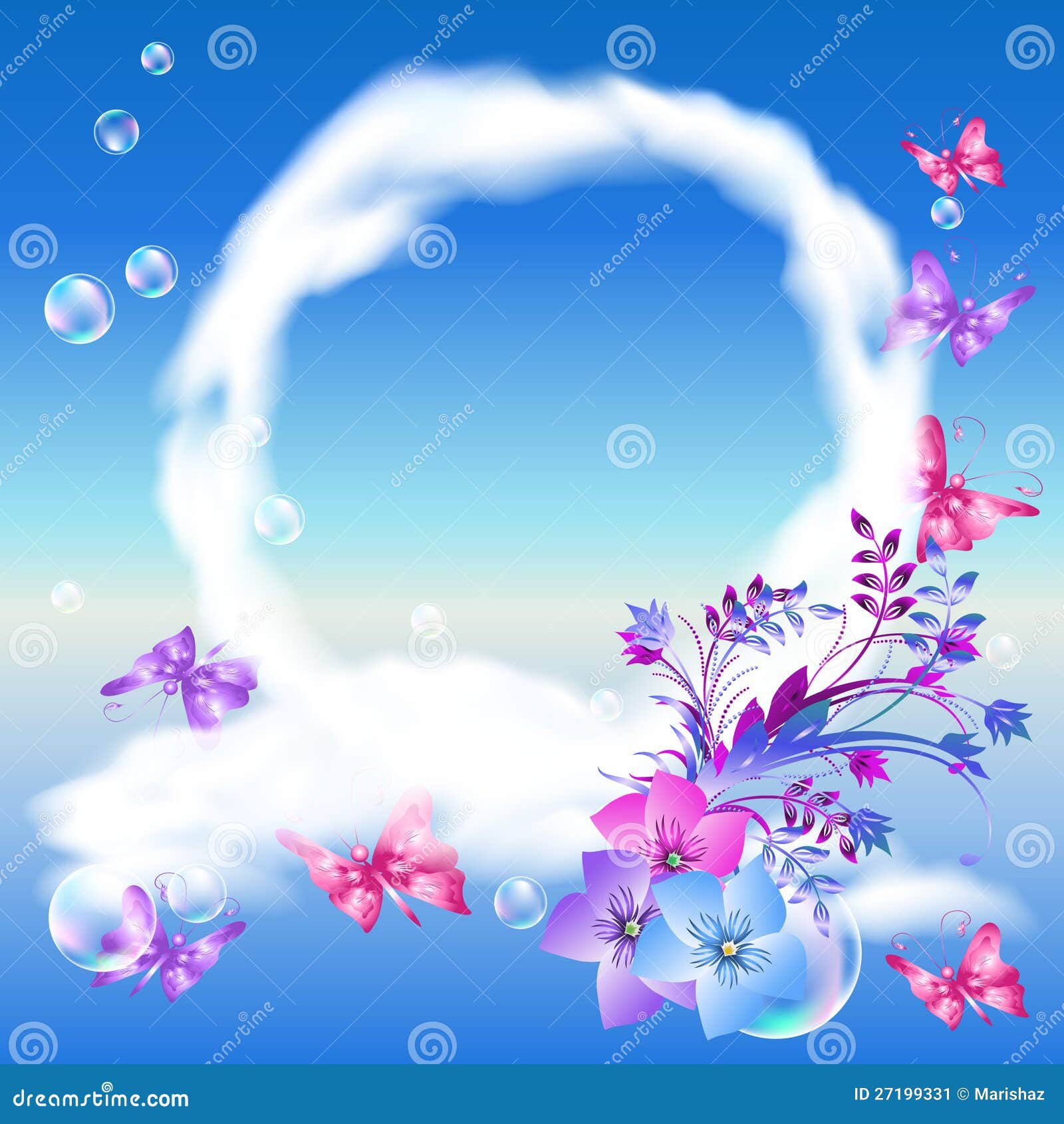 Clouds And Butterflies In The Sky Stock Image Image 27199331