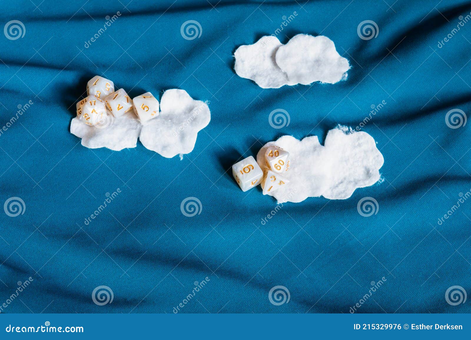 White Cotton Clouds on Pastel Blue Background. Minimal Concept