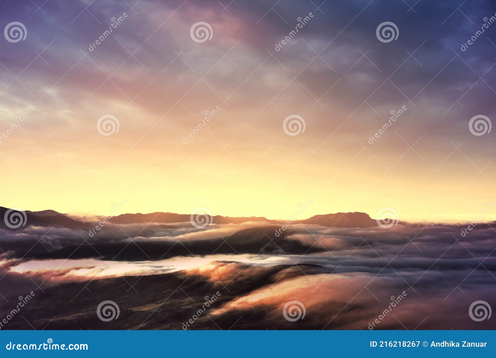 Clouds Like the Sea at Sunset Stock Image - Image of sunset, editing:  216218267