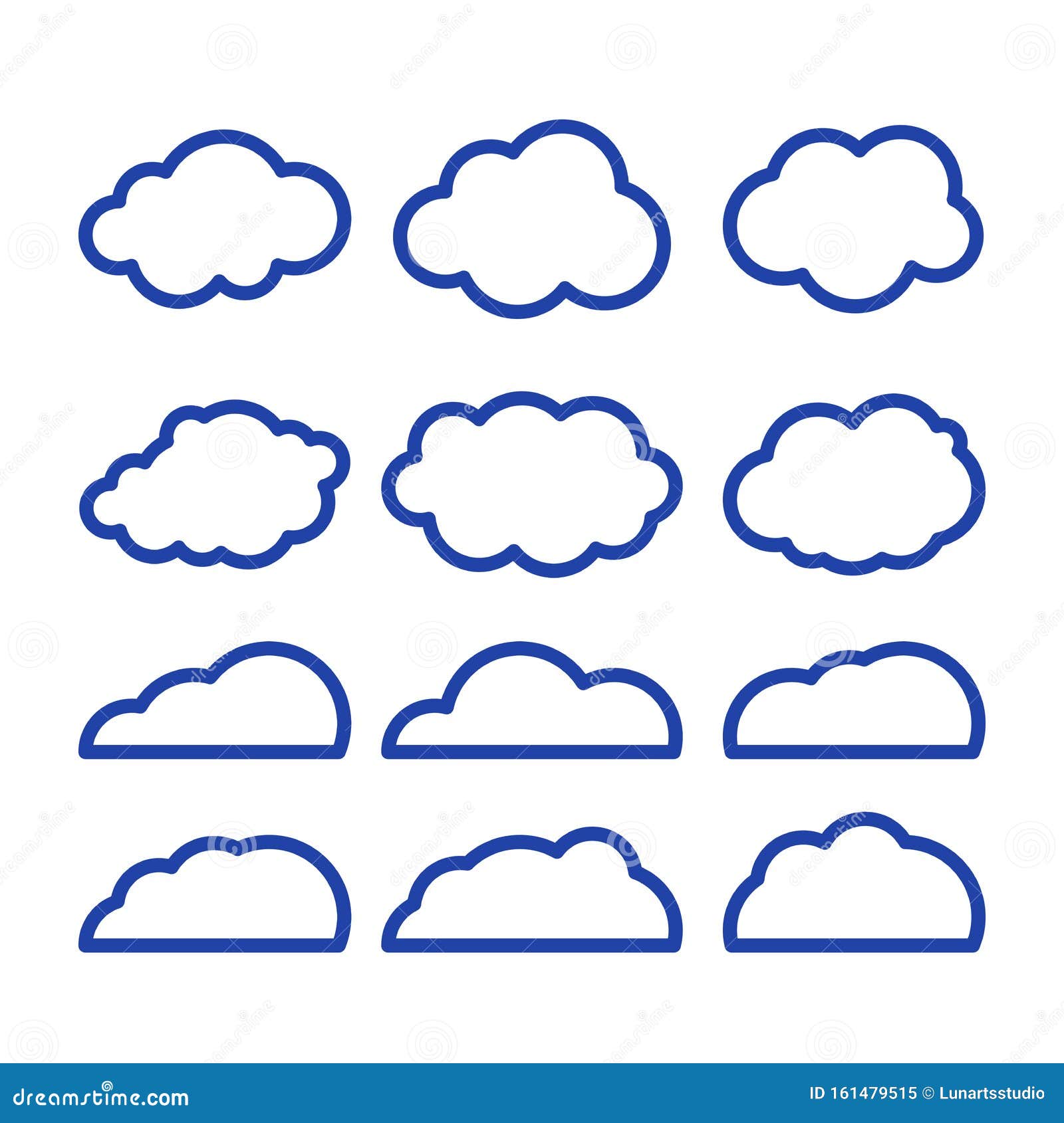 clouds line art  icon. storage solution , databases, networking, software image, cloud and meteorology concept.