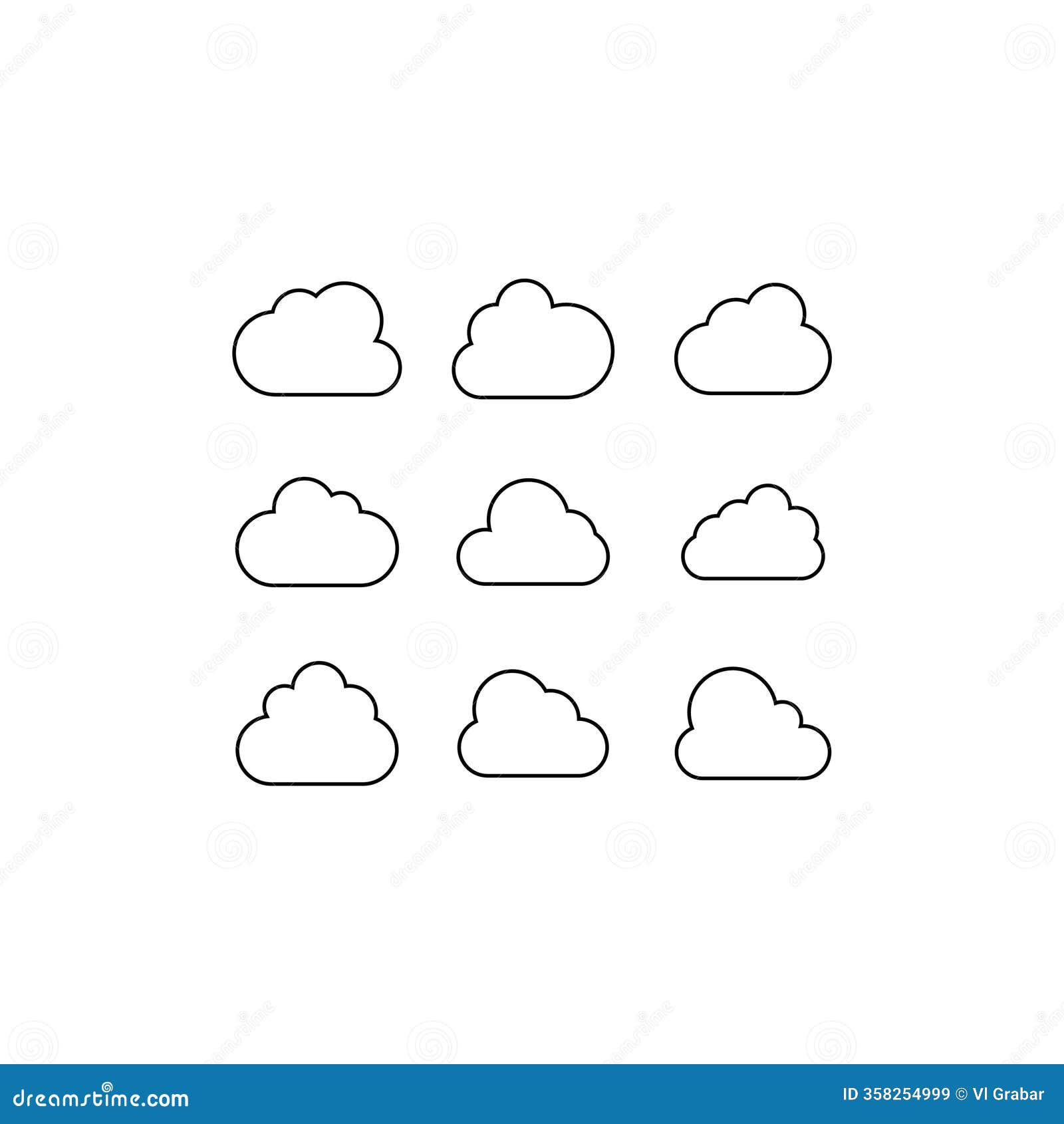 clouds line icon. storage solution , databases, networking, software image, cloud and meteorology concept.