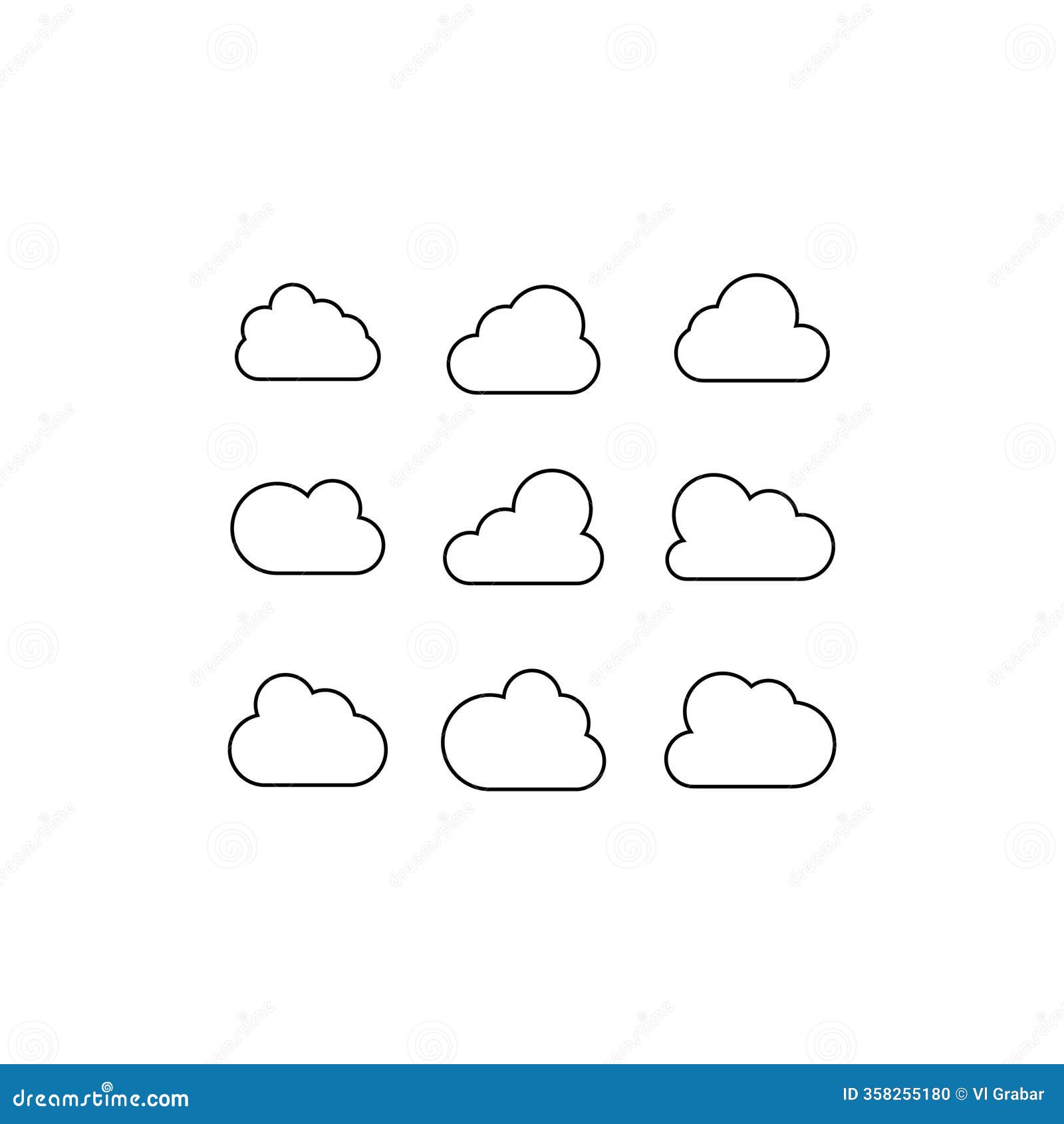 clouds line icon. storage solution , databases, networking, software image, cloud and meteorology concept.