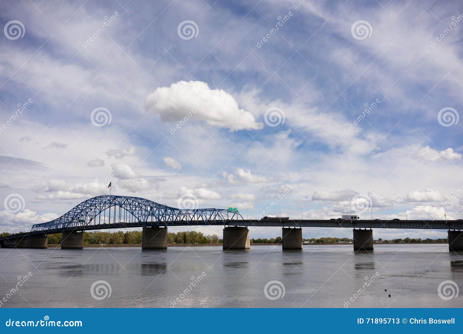 Clouds Pioneer Memorial Bridge Columbia River Kennewick Washington