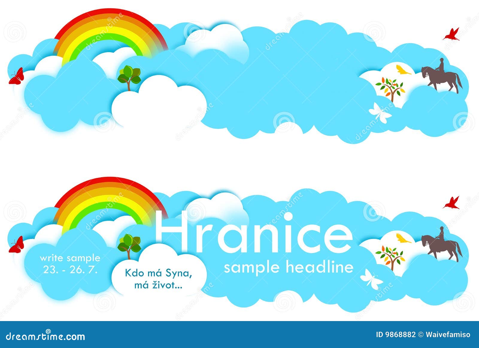 clouds and rainbow for headline