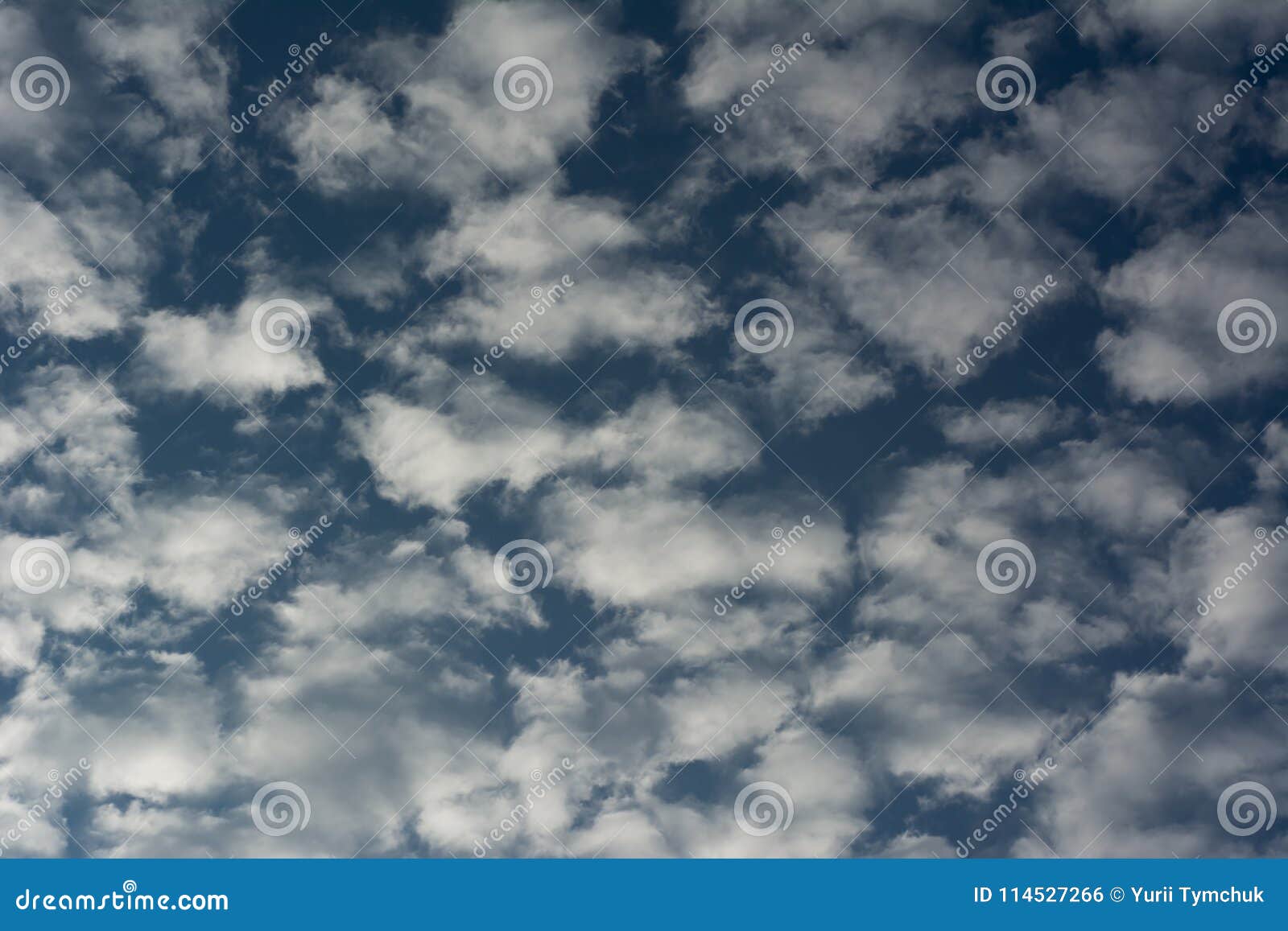 cloudscape with altocumulus clouds at sunny day.