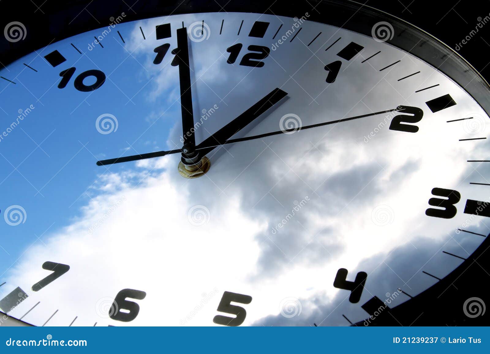 Cloudscape Reflected on Clock Stock Image Image of angle, clouds