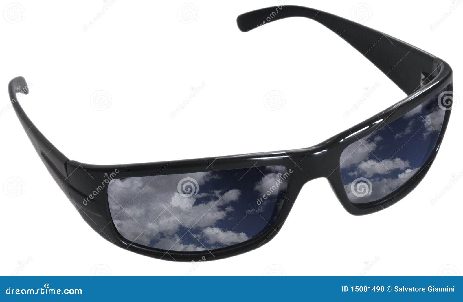 Cloudscape in sunglasses stock photo. Image of single 15001490