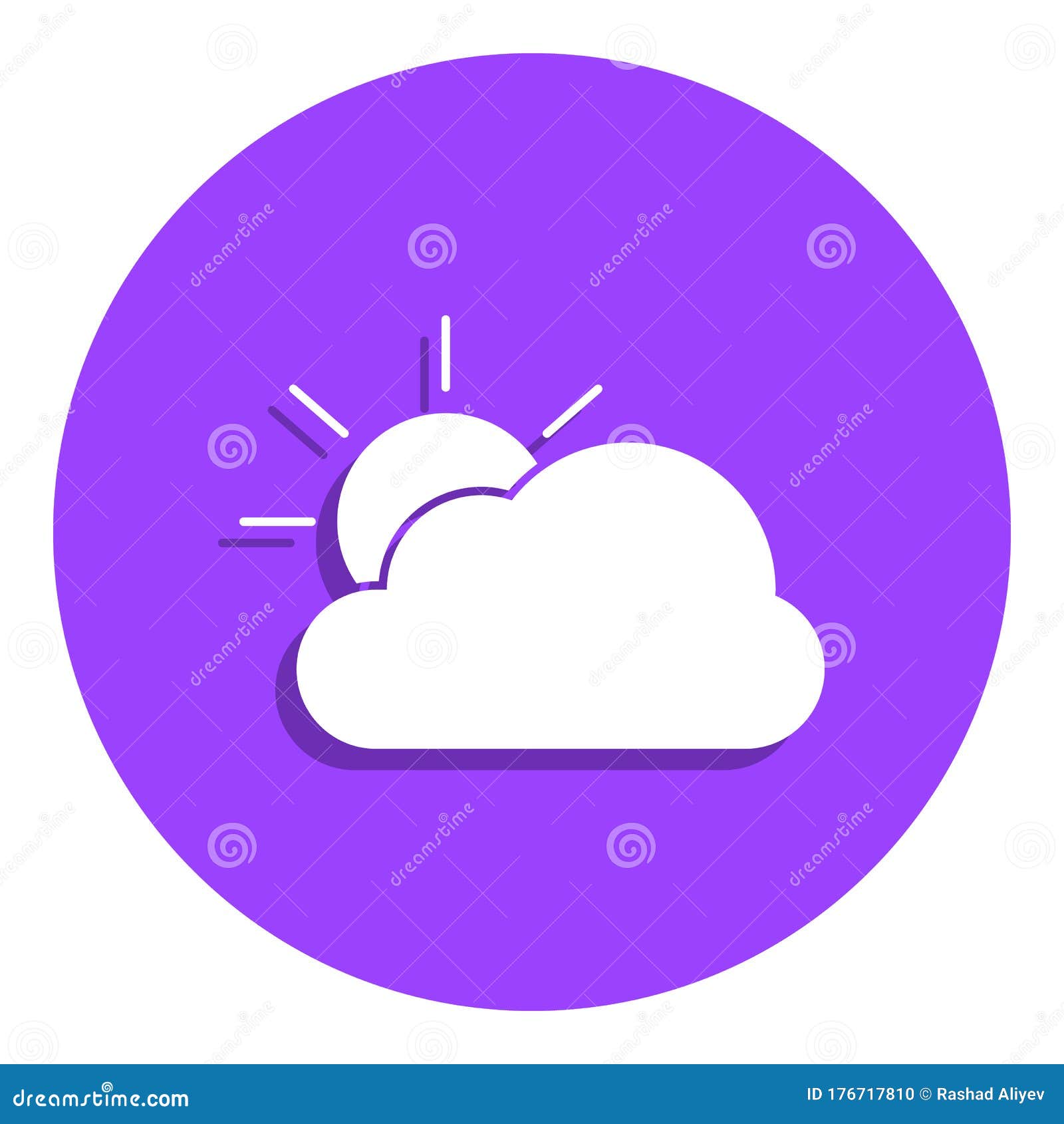 cloudy badge icon. simple glyph, flat  of web icons for ui and ux, website or mobile application