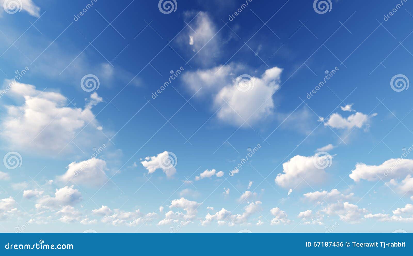 Cloudy Blue Sky Abstract Background, 3d Illustration Stock Photo