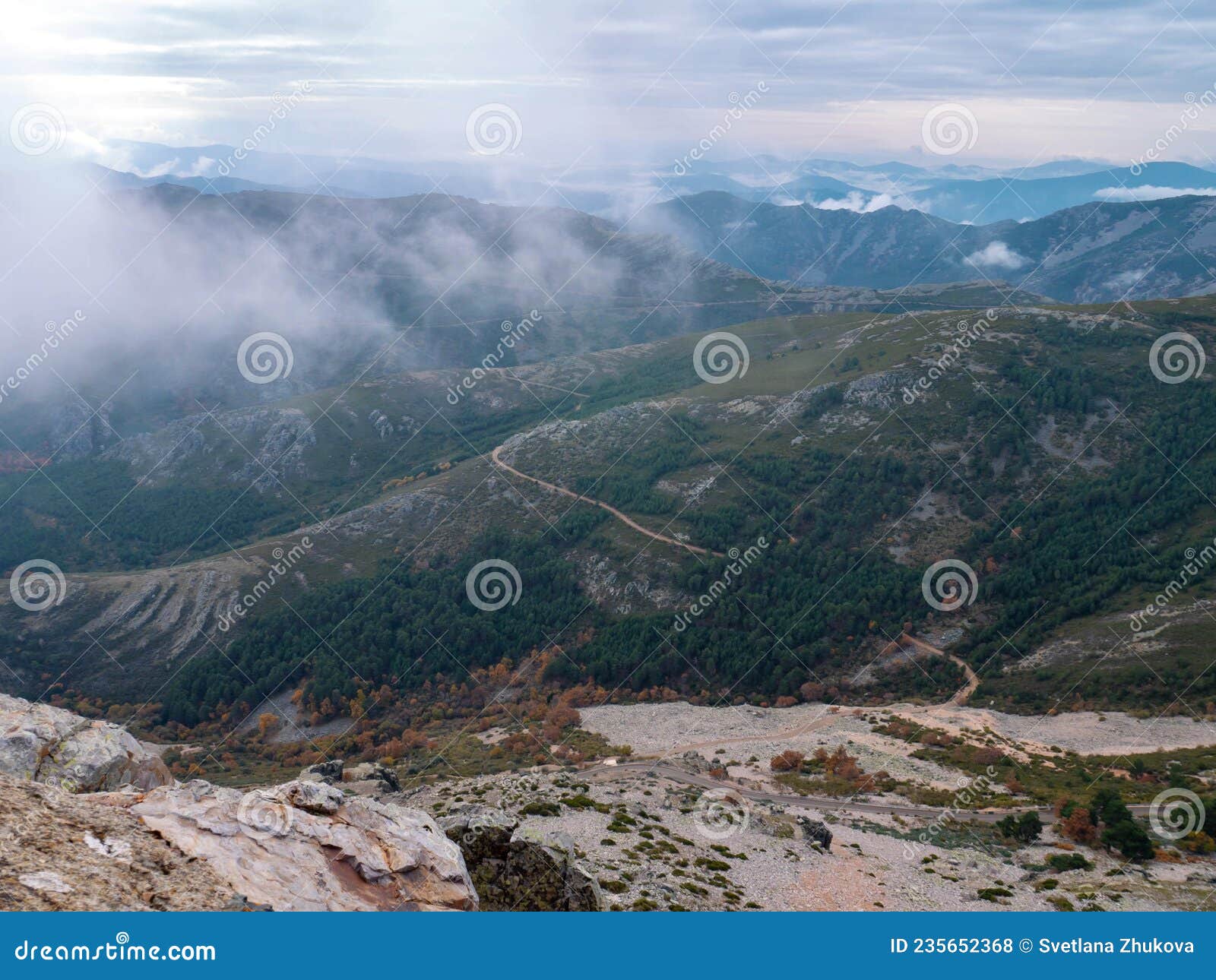 cloudy mountain landscape. view from sierra de francia
