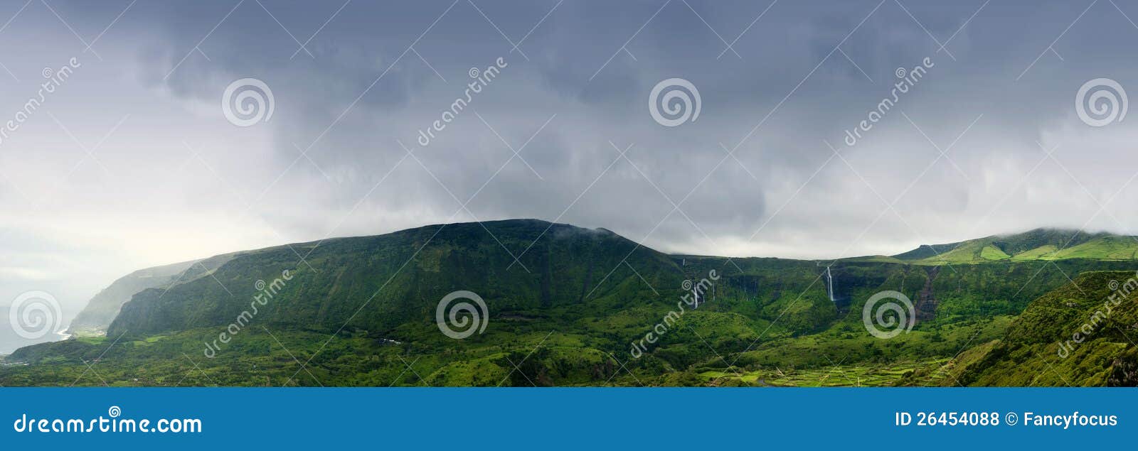 cloudy mountains of flores, acores islands