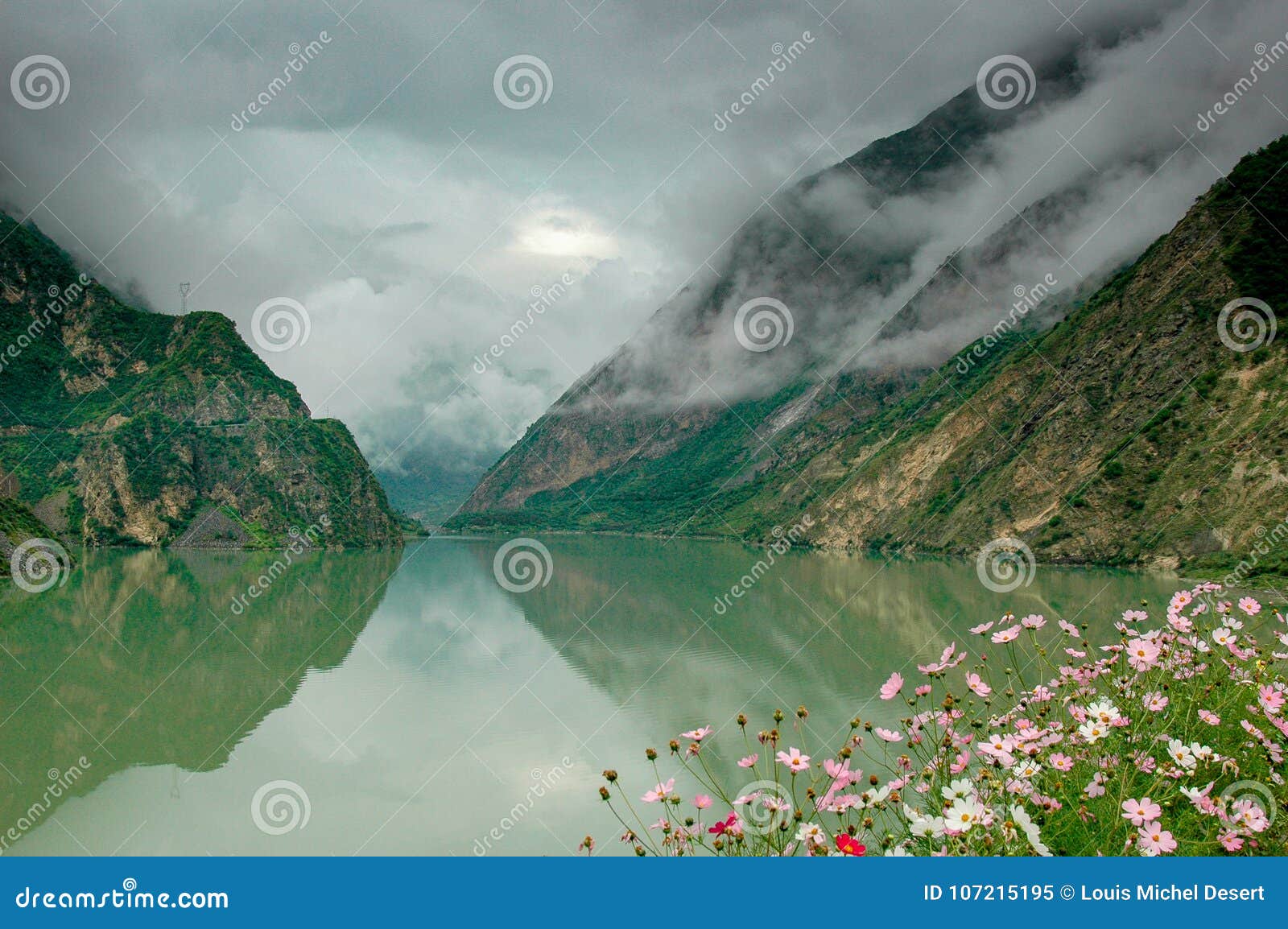 diexi lake in sichuan, china