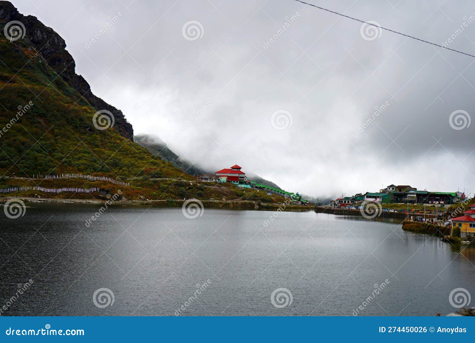 cloudy weather in tsomgo lake or changu lake at east sikkim