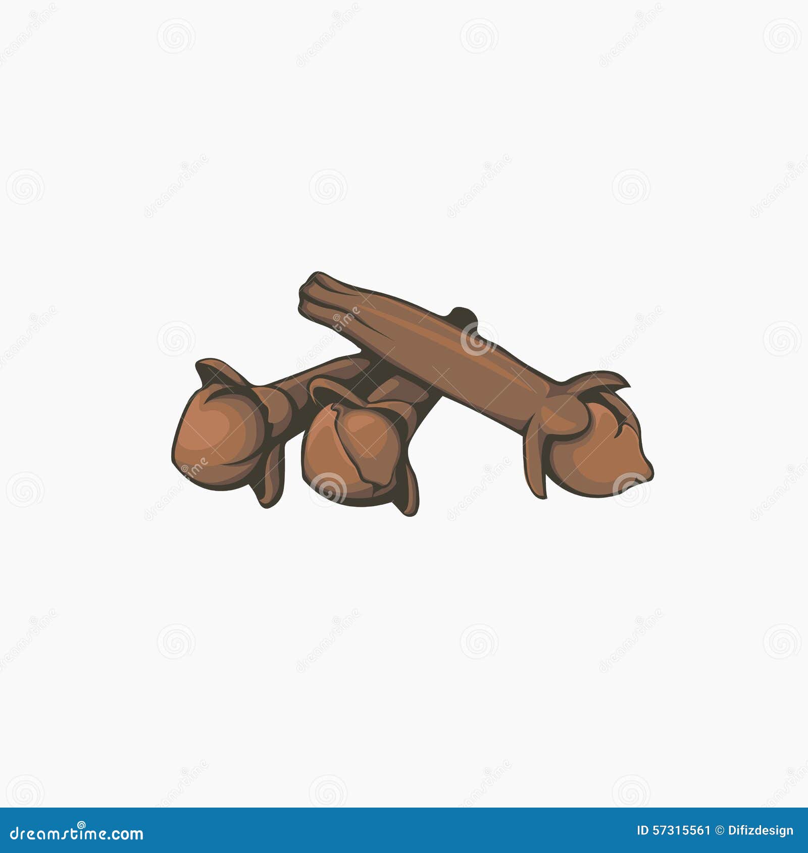 Cloves Retro Design Illustration Isolated On White Background Stock