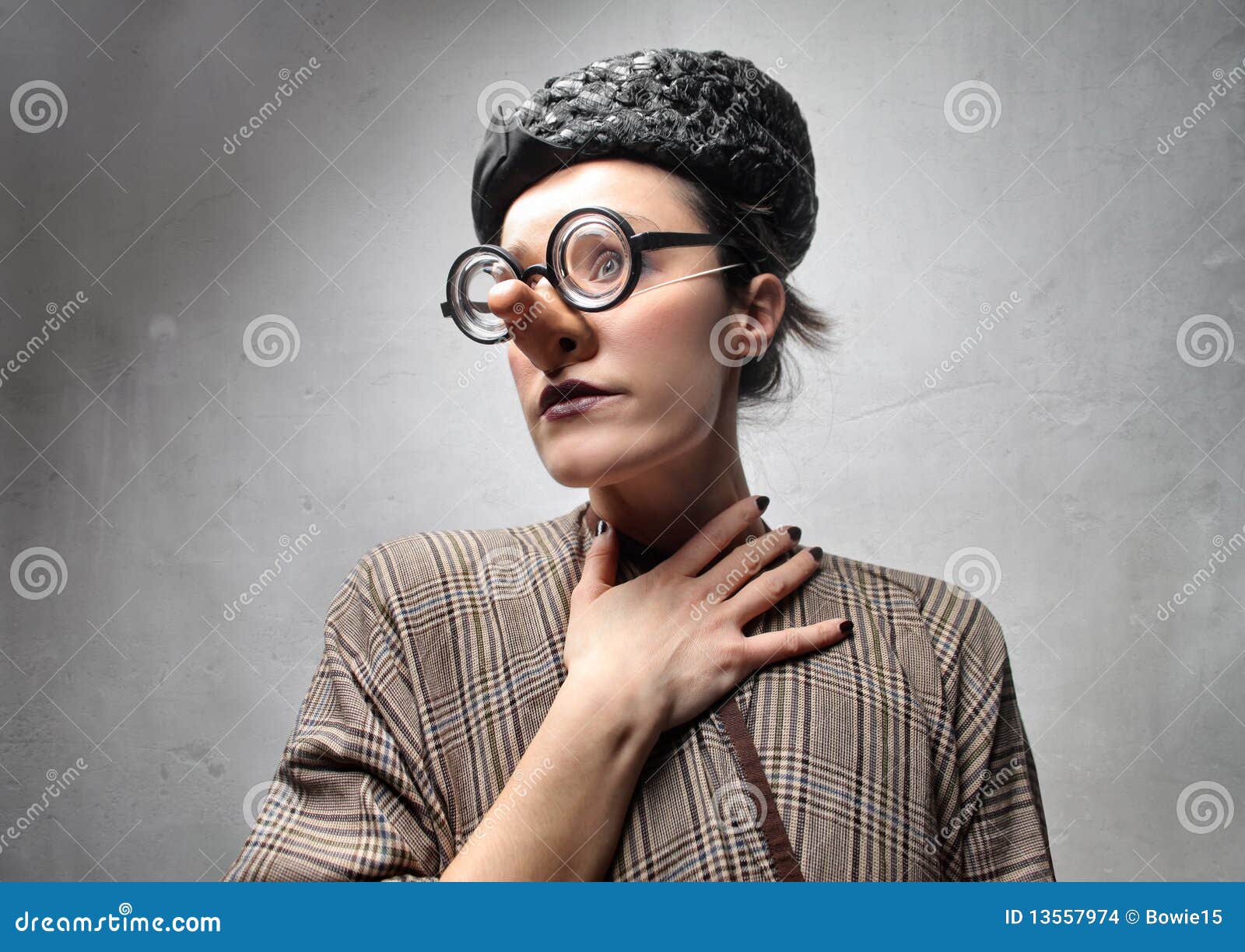 Woman Wearing Fake Nose and Gl Stock Photo - Image of identitiy, conceal:  2115684
