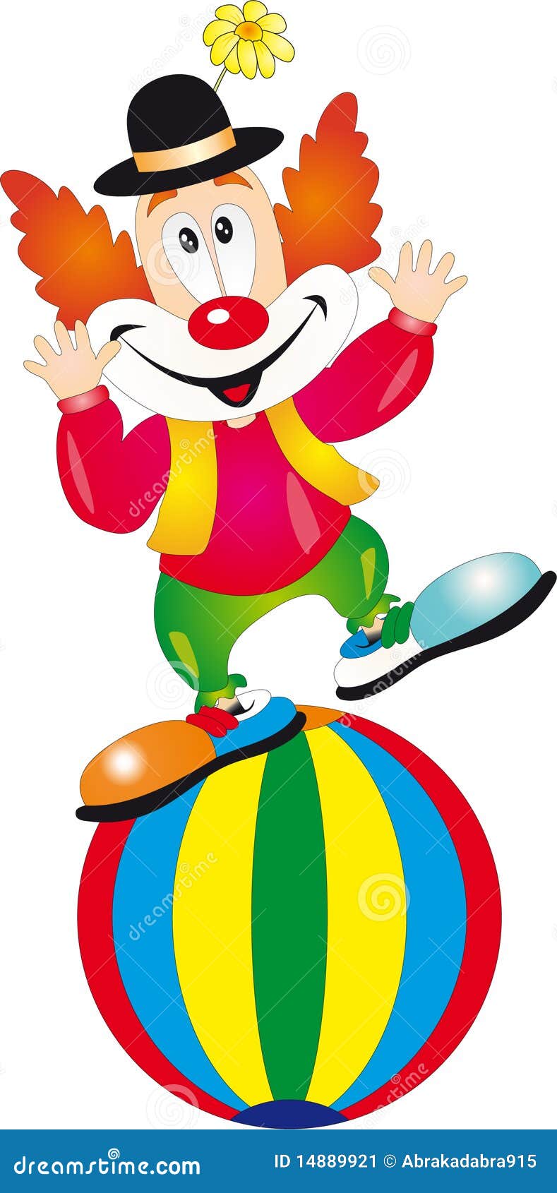 Clown. Illustratie, die op een witte achtergrond + EPS8 wordt geïsoleerdu