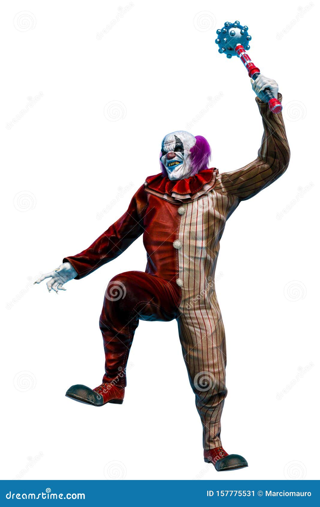clown is attacking with the bludgeon weapon
