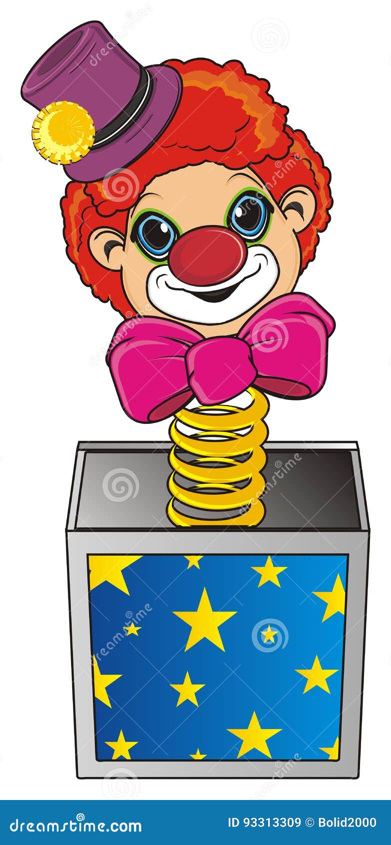 Clown et boîte illustration stock. Illustration du carnaval - 93313309