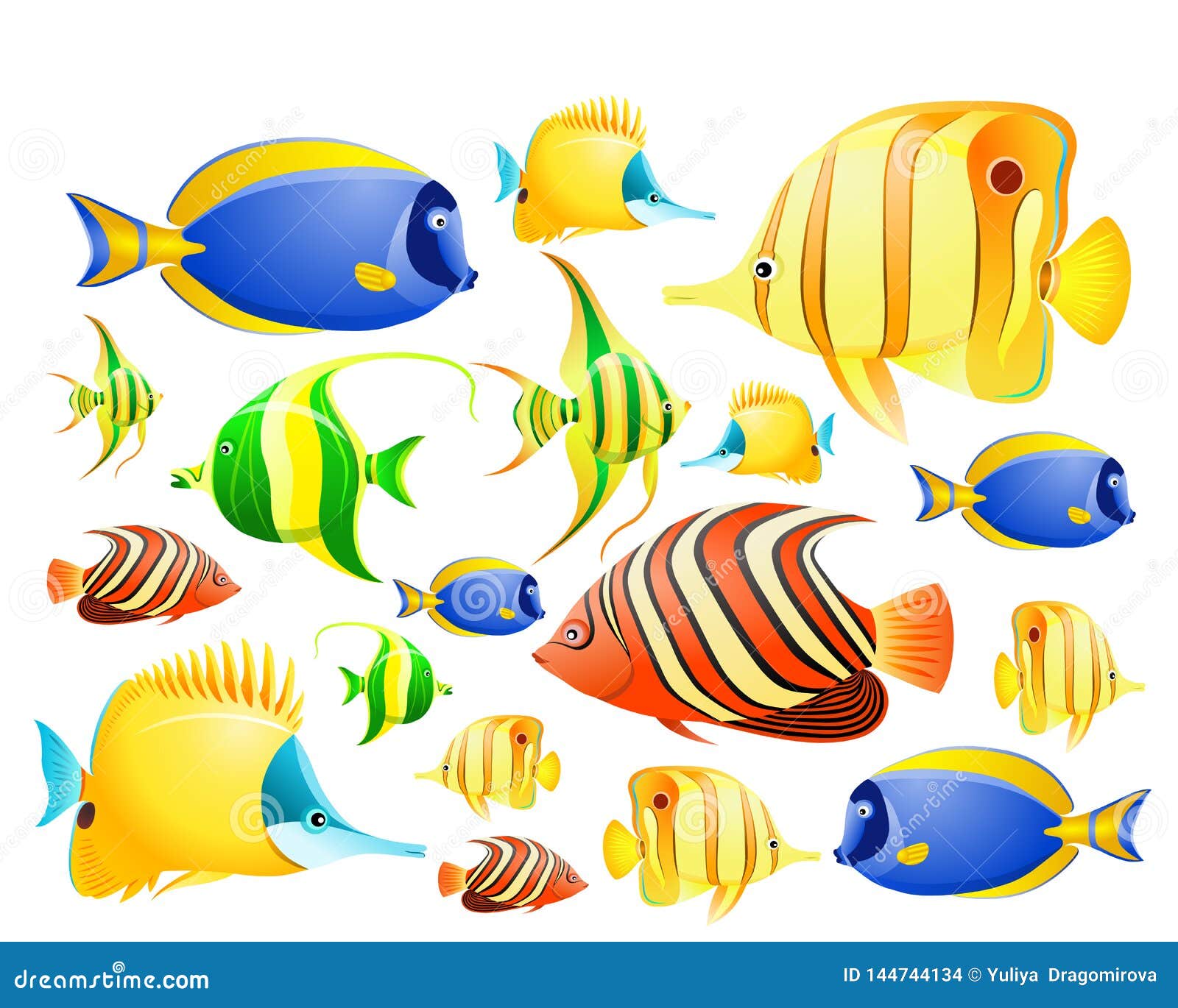 Fish Pattern Aquarium Tropical Fish Animated Cartoo Stock Illustration -  Illustration of tropical, cartoo: 144744134