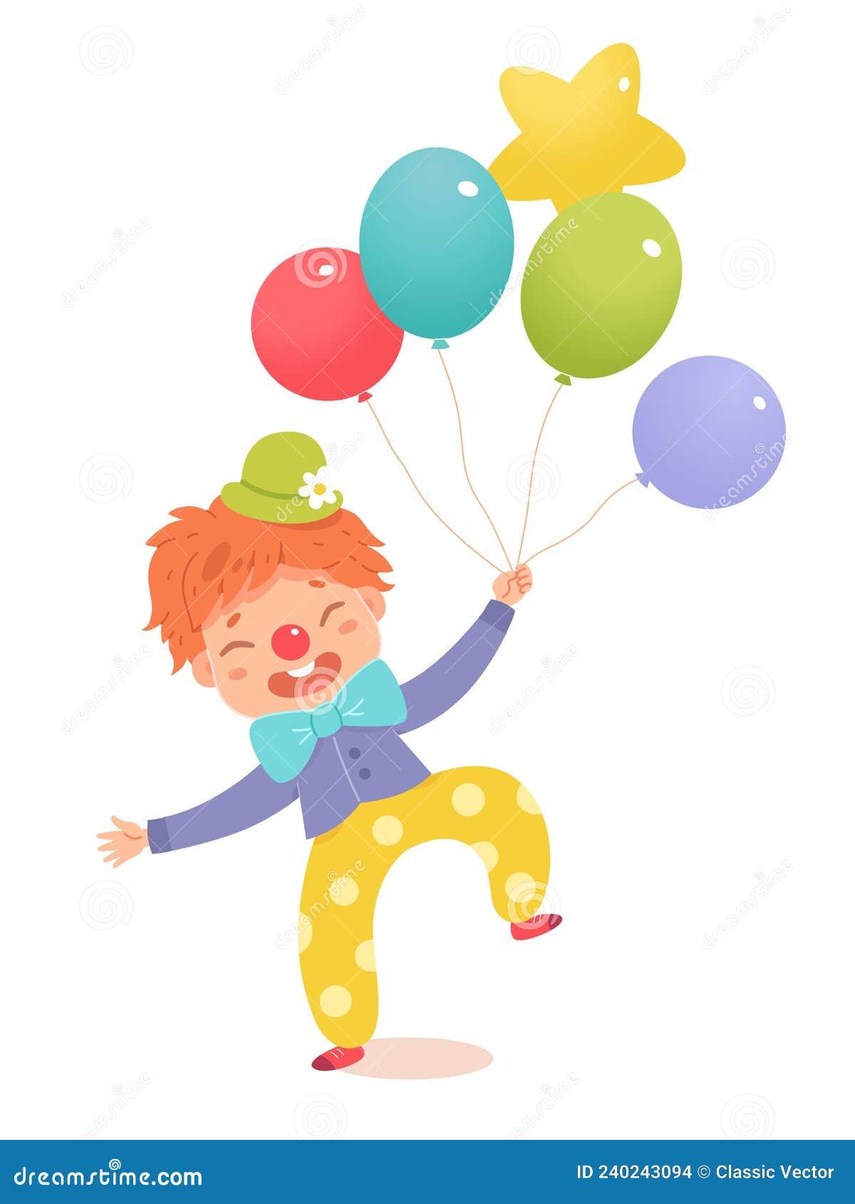 Circus Balloon Funny Nursery Cartoon Drawing Design