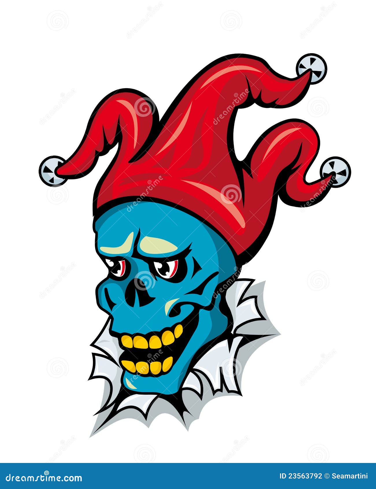 Clown skull in hat stock vector. Illustration of suitegamble - 23563792