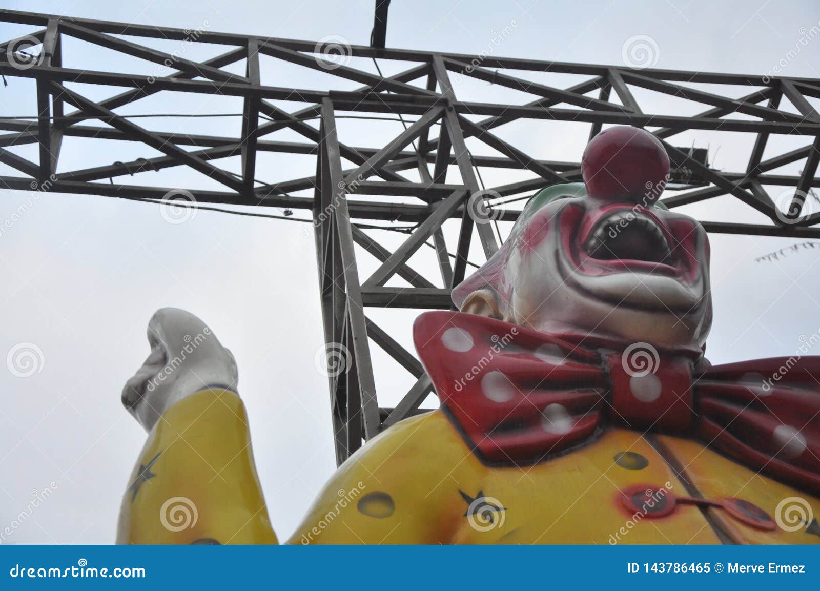 Clown Statue at an Amusement Park Stock Image - Image of statue