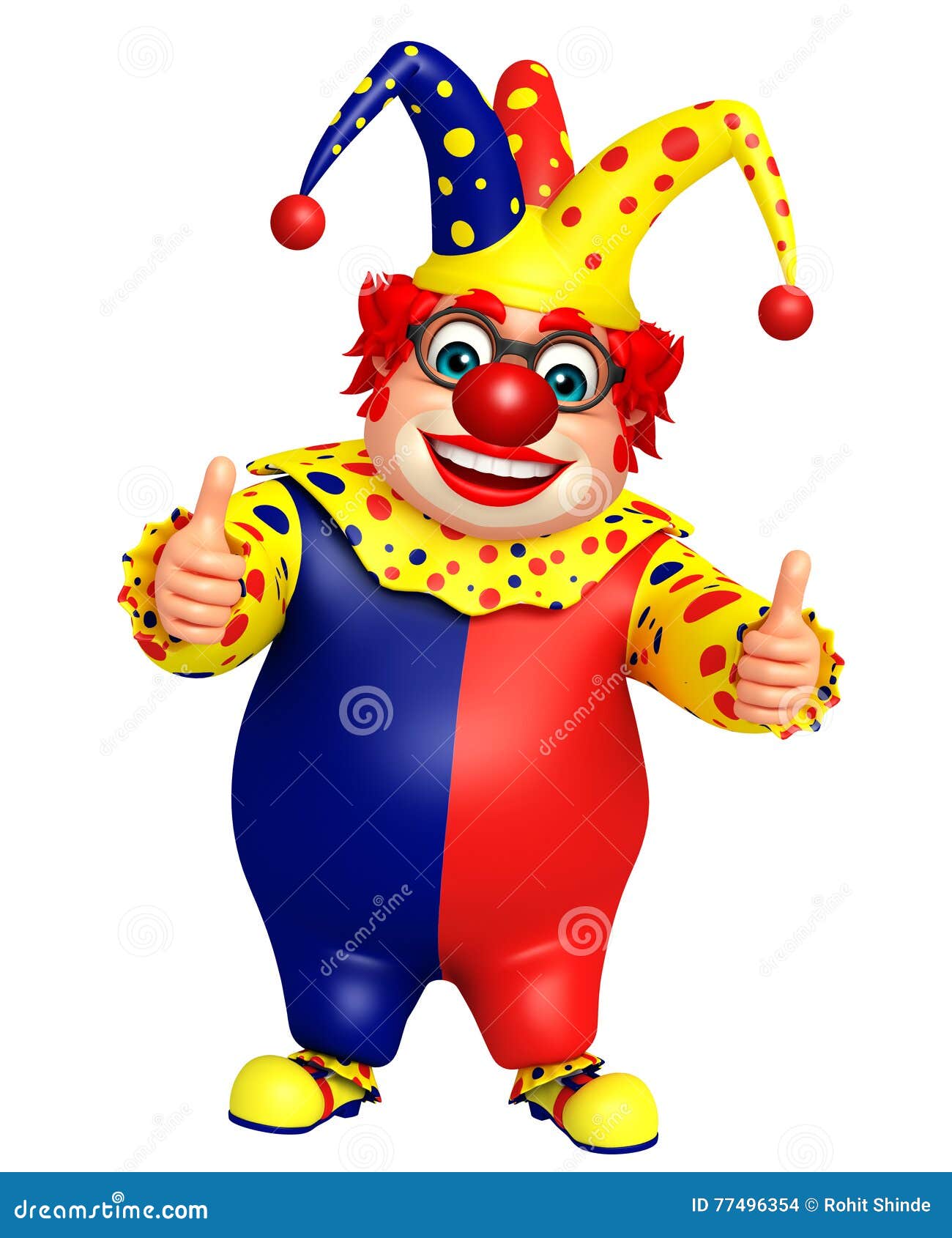 clown with thums up pose