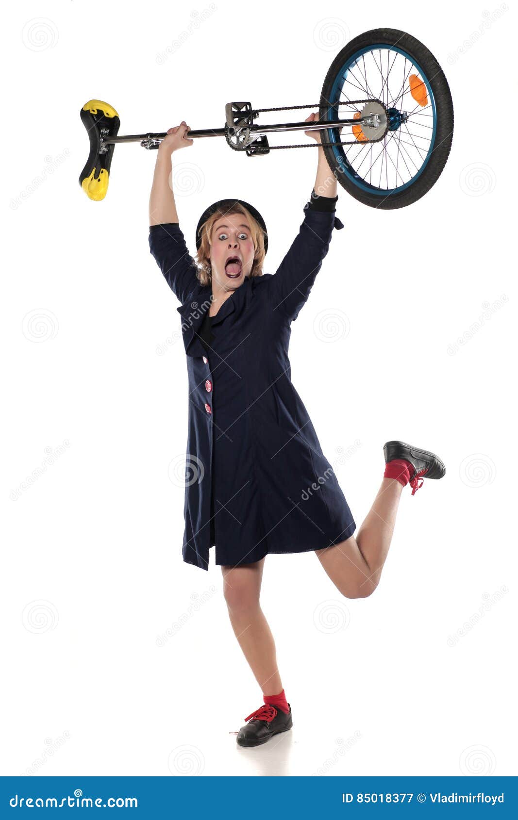 Clown with a unicycle stock image. Image of people, unicycling 85018377