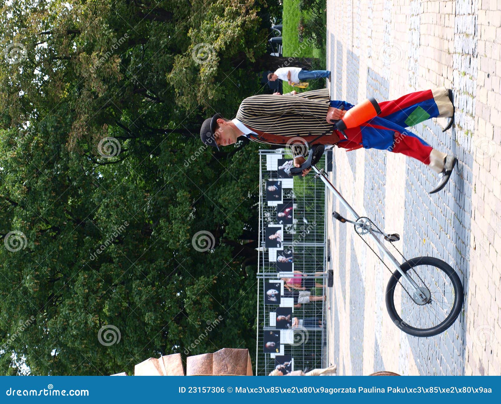 Clown with a Unicycle, Lublin, Poland Editorial Photo Image of
