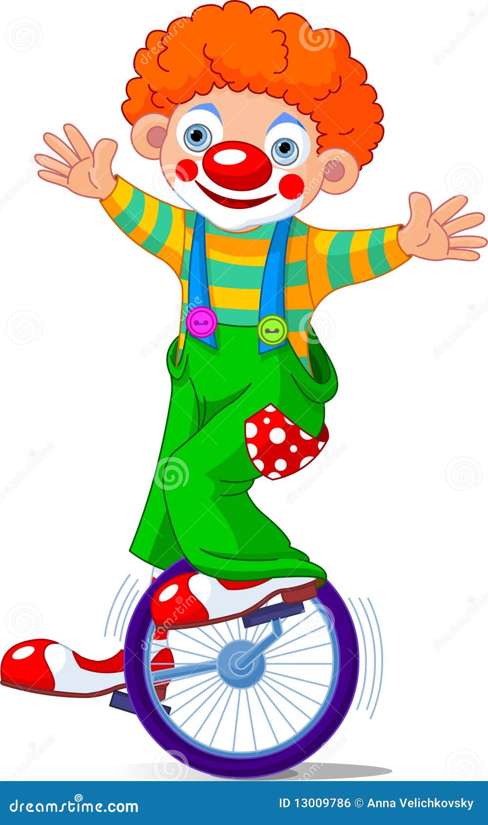 clown on unicycling stock