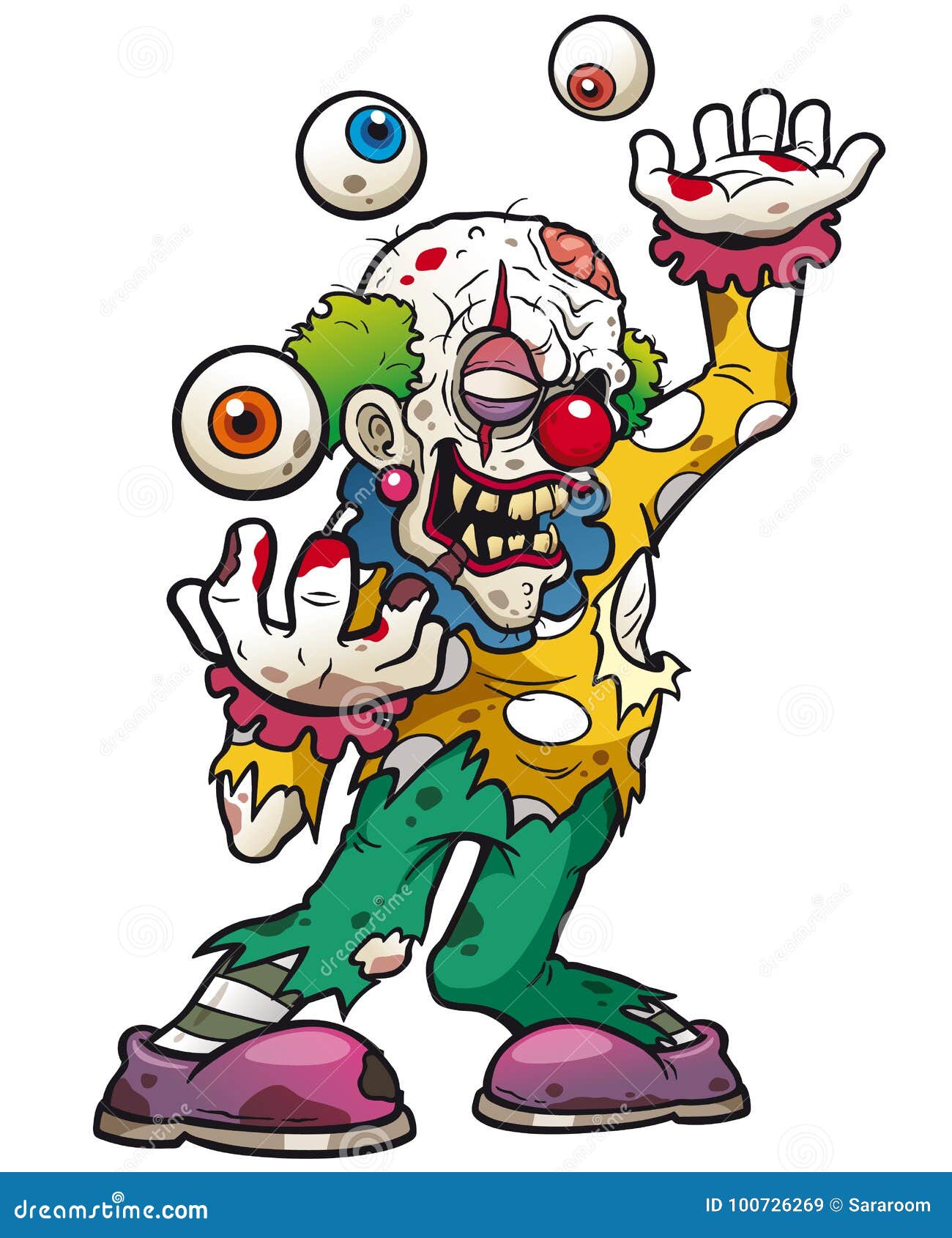 Clown zombie stock vector. Illustration of creepy, zombie - 100726269