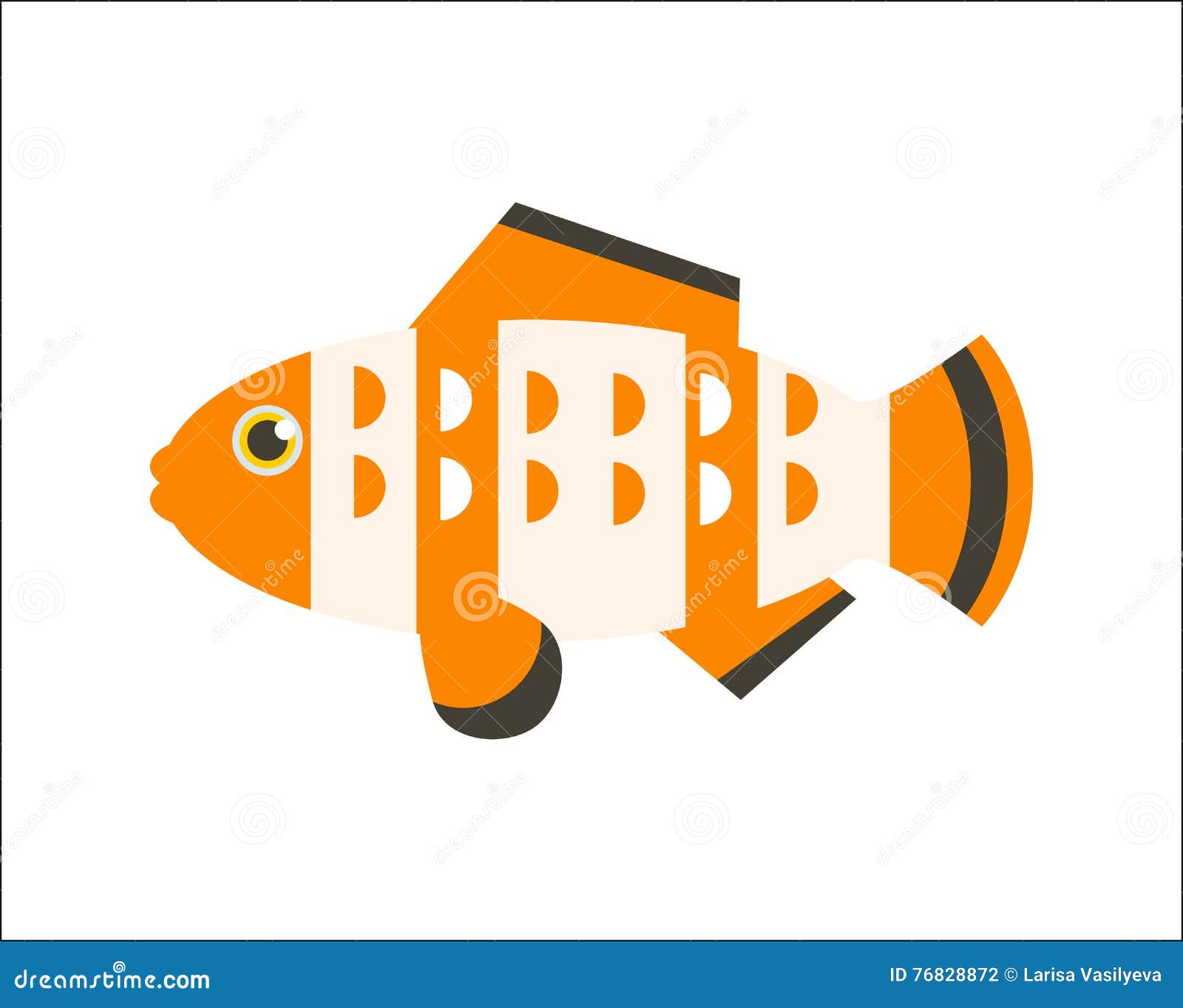 Clownfish Flat Illustration Stock Vector Illustration Of
