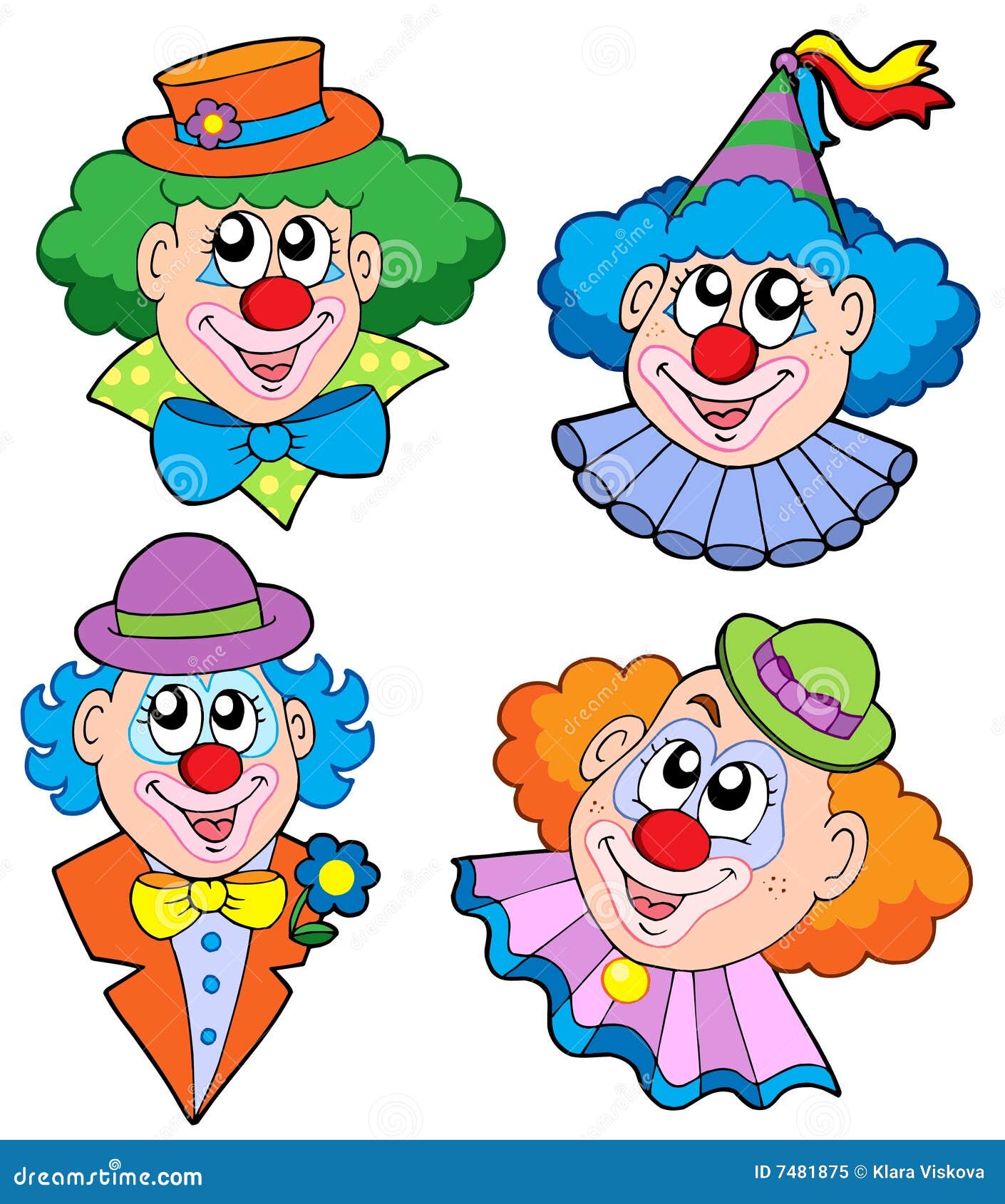 Clowns Head Collection Royalty Free Stock Photo Image 7481875