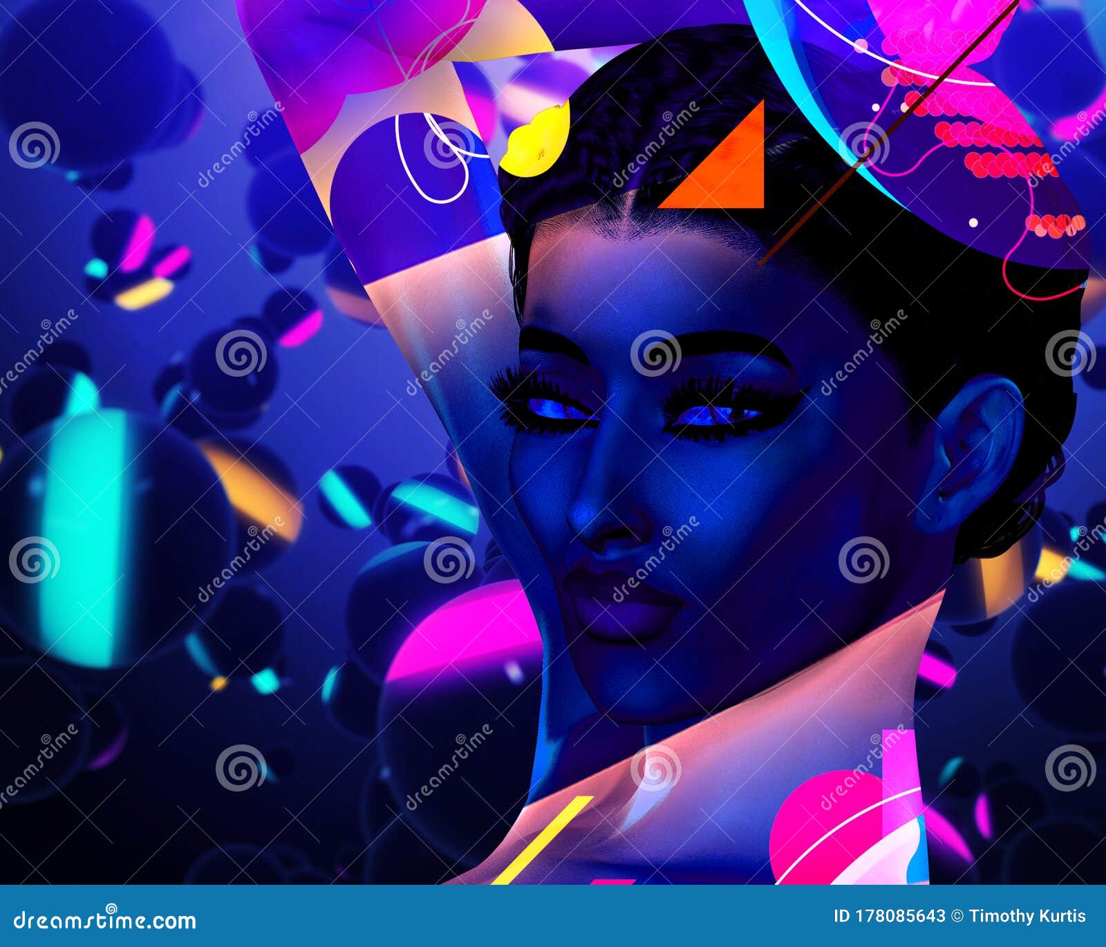 Club Girl in Abstract Digital Art. Stock Illustration - Illustration of  girl, activity: 178085643