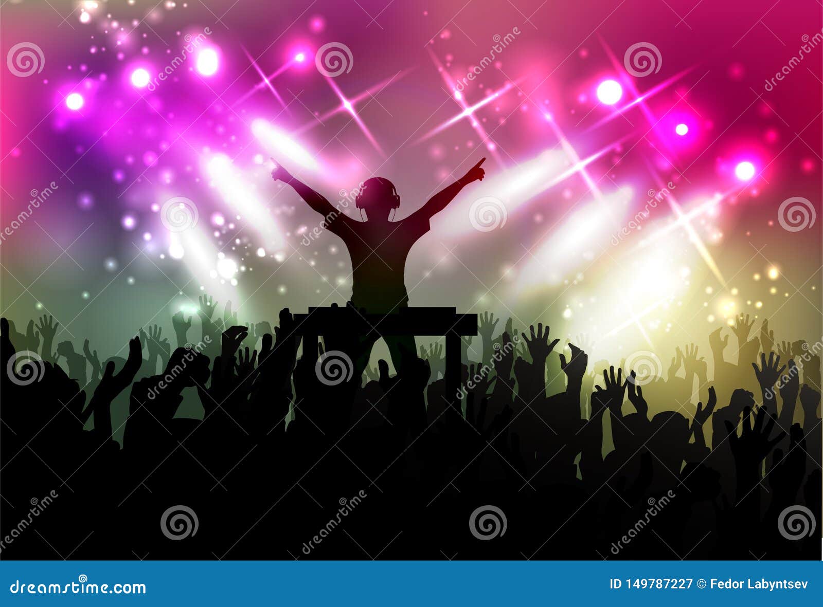 Club Life Dj on the Dance Floor Vector Illustration Stock Vector -  Illustration of party, design: 149787227