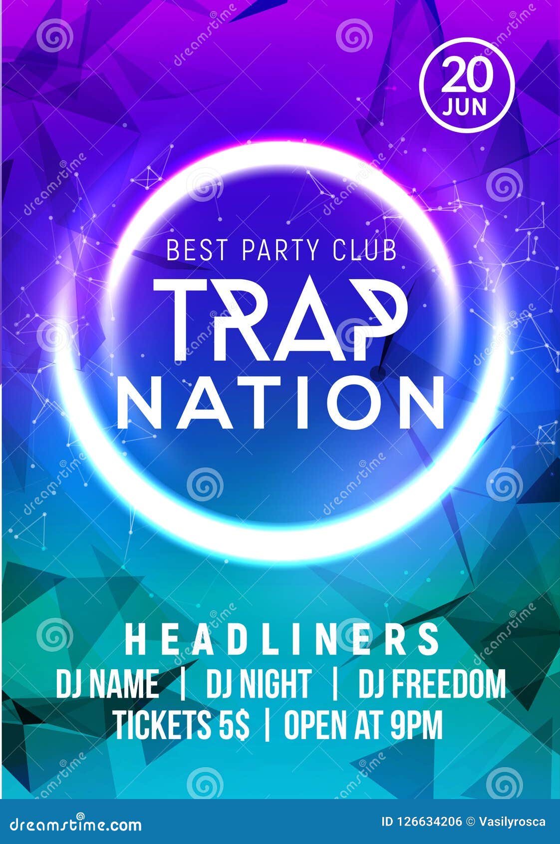 Club Music Poster Banner Design Trap Nation Flyer