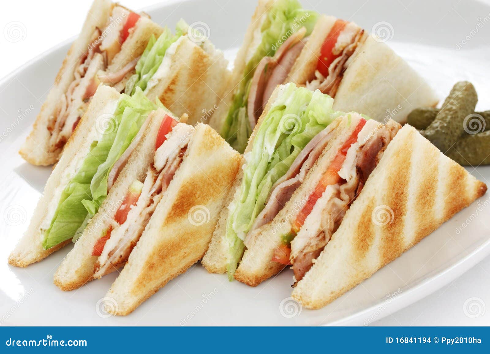 Club Sandwich Clubhouse Sandwich Stock Photo Image Of Lunch Chicken 16841194