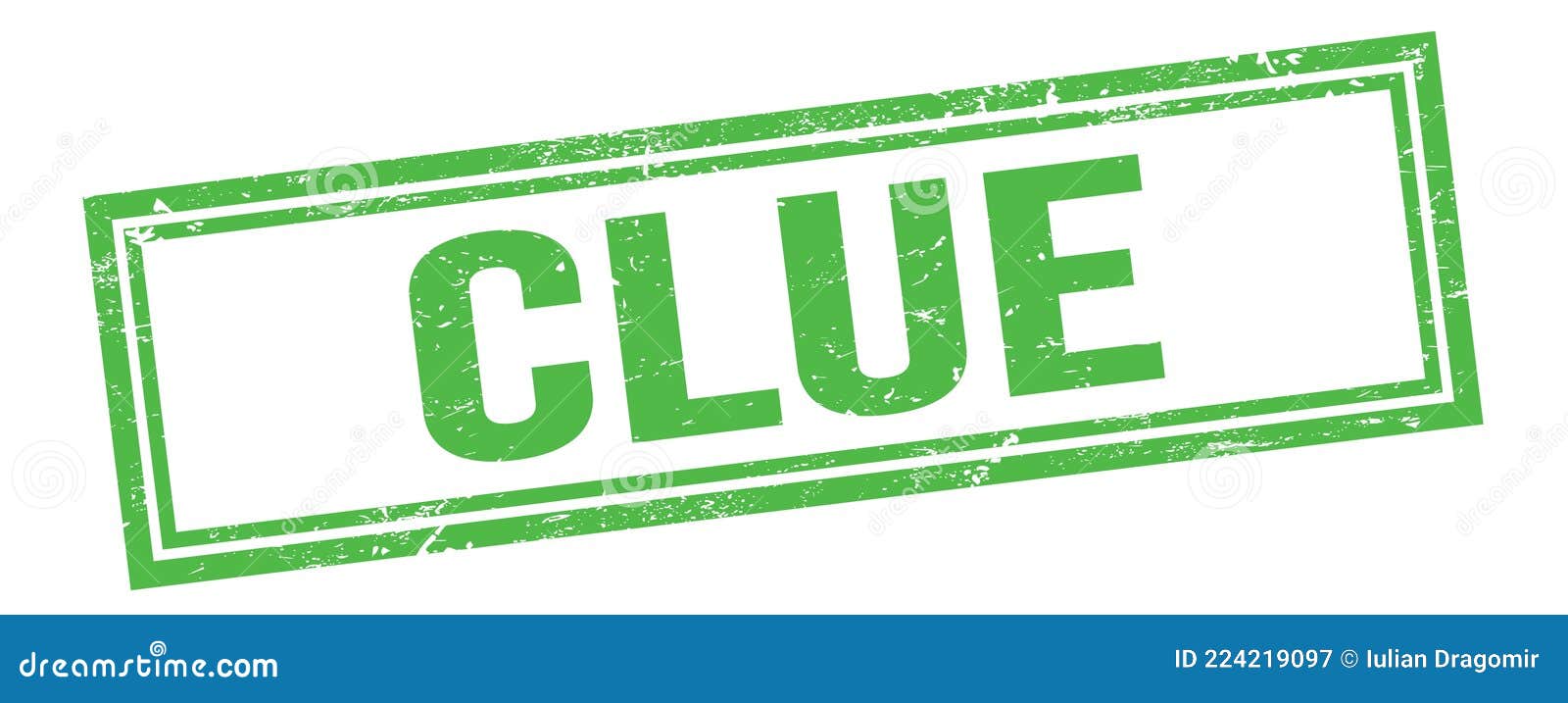 CLUE Text on Green Grungy Vintage Stamp Stock Illustration