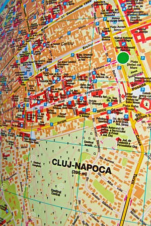 Cluj Napoca Map Stock Photo Image Of Traveling Tourist 29534782