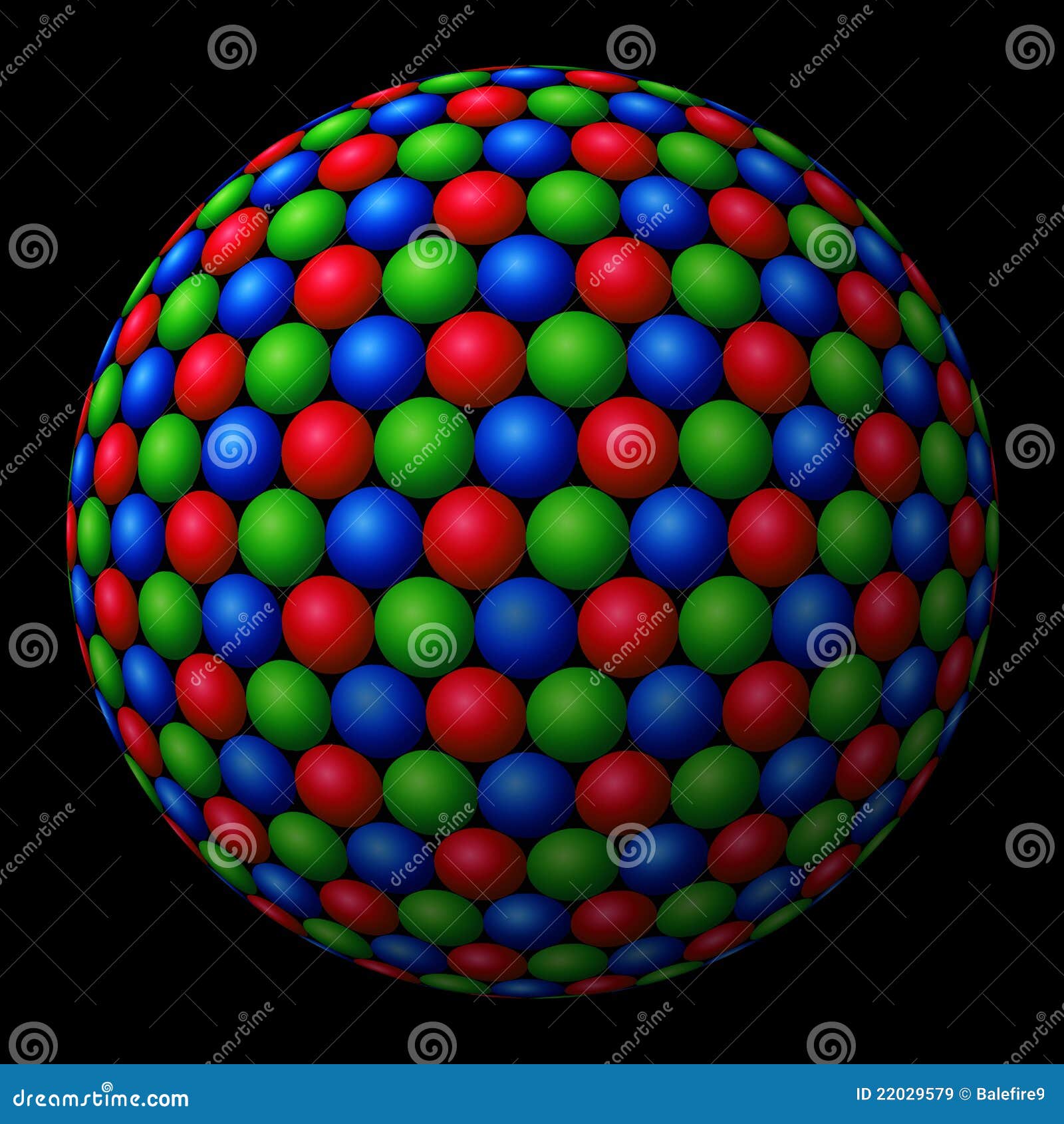 Cluster of Colored Spheres Forming a Larger One Stock Illustration