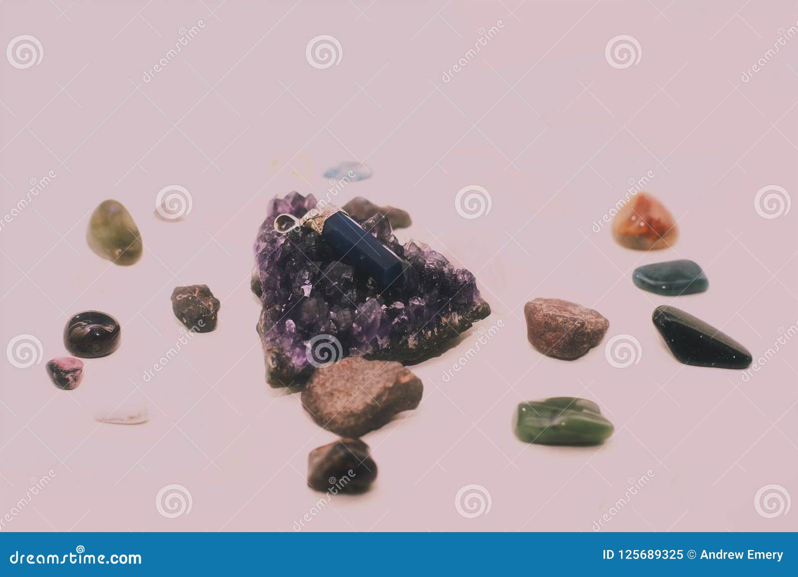 Group of Crystals and Rocks. Stock Image Image of inside, aquamarine