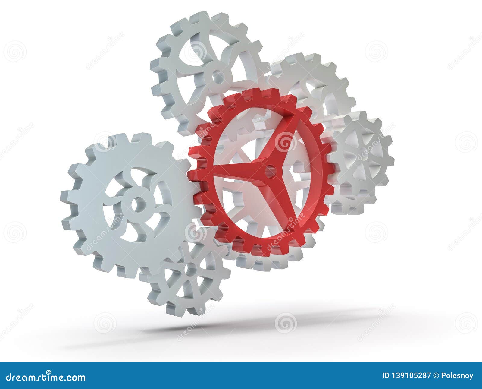 a cluster of interlocking metal gears. 3d