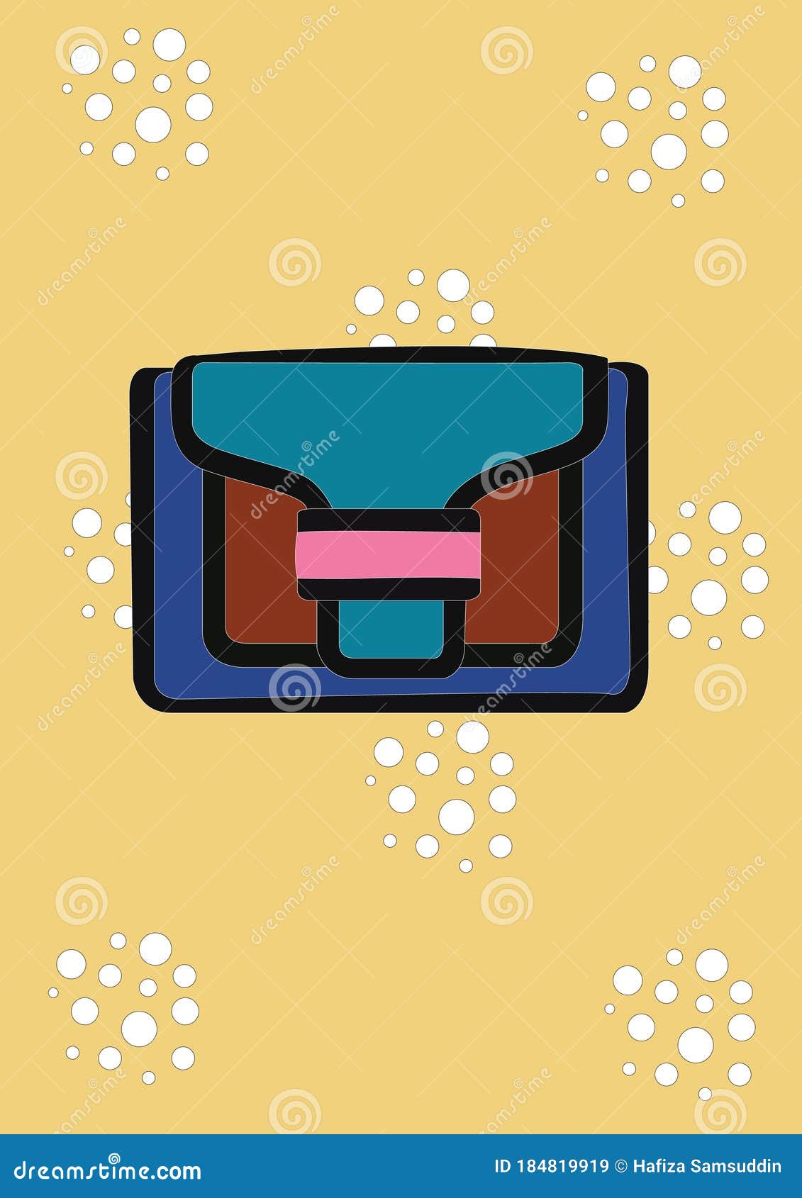 Clutch Bag. Vector Illustration Decorative Background Design Stock