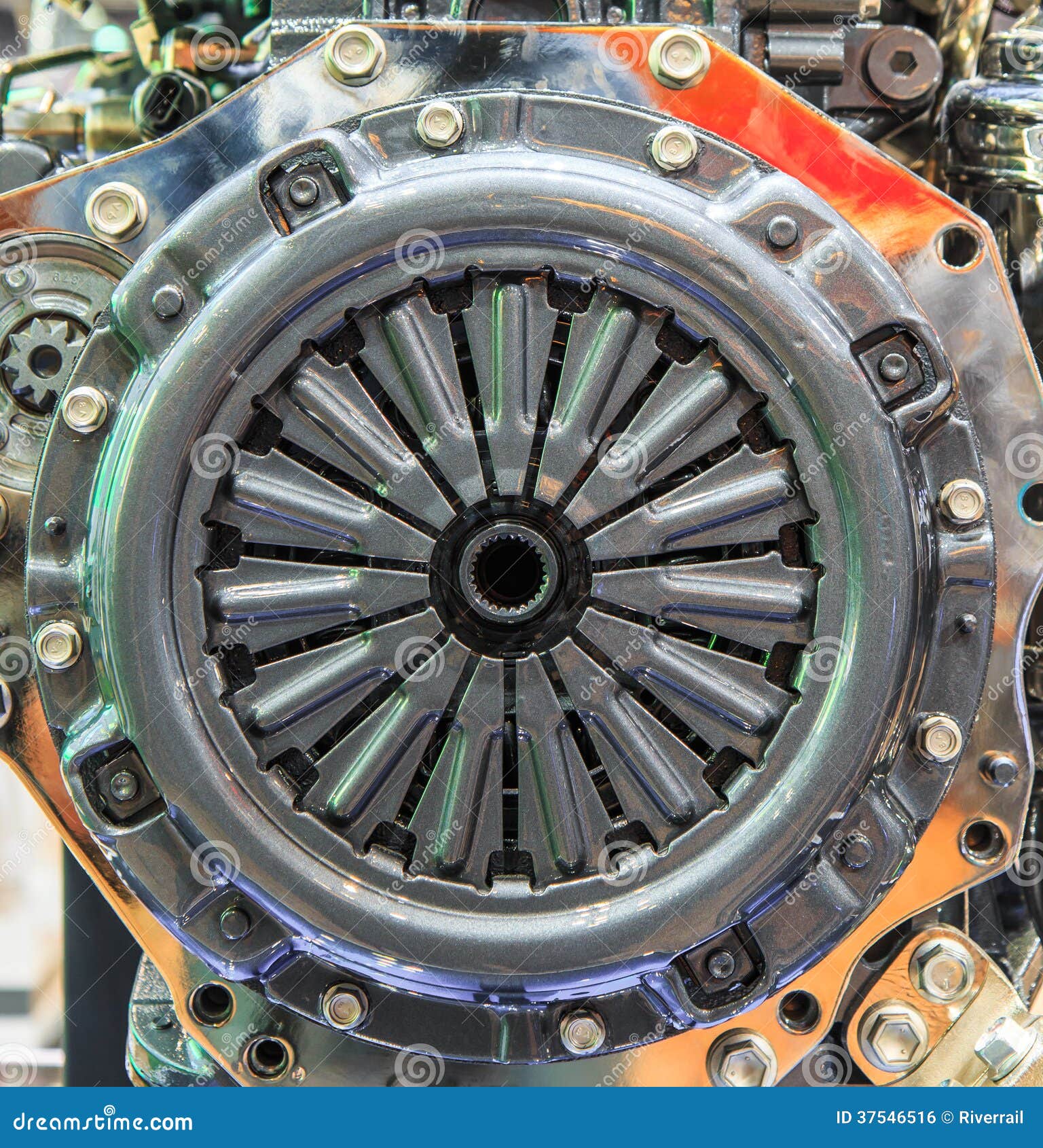 Clutch disc of car engine stock photo. Image of disc 37546516