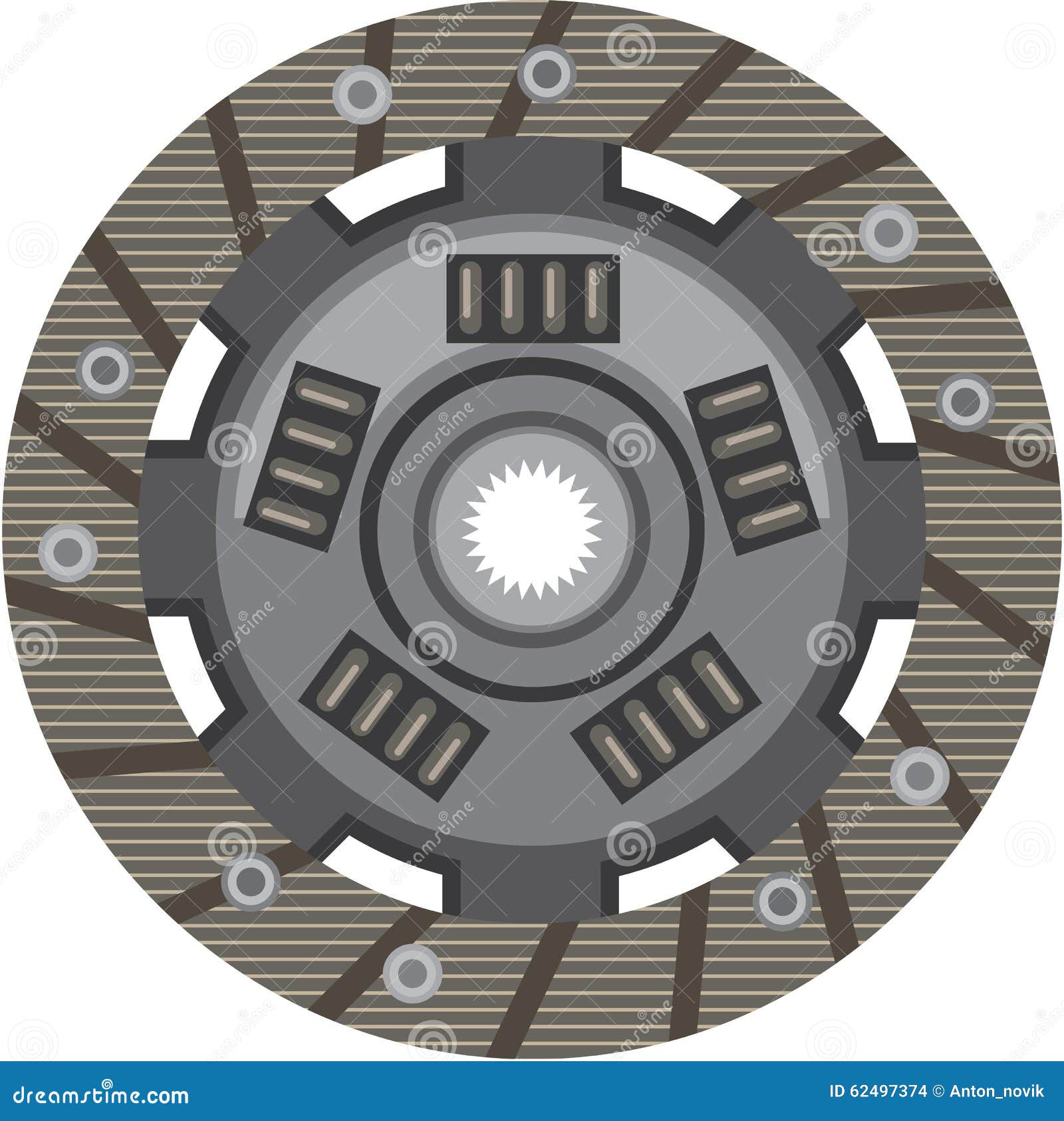 Clutch disc vector stock vector. Illustration of metallic 62497374