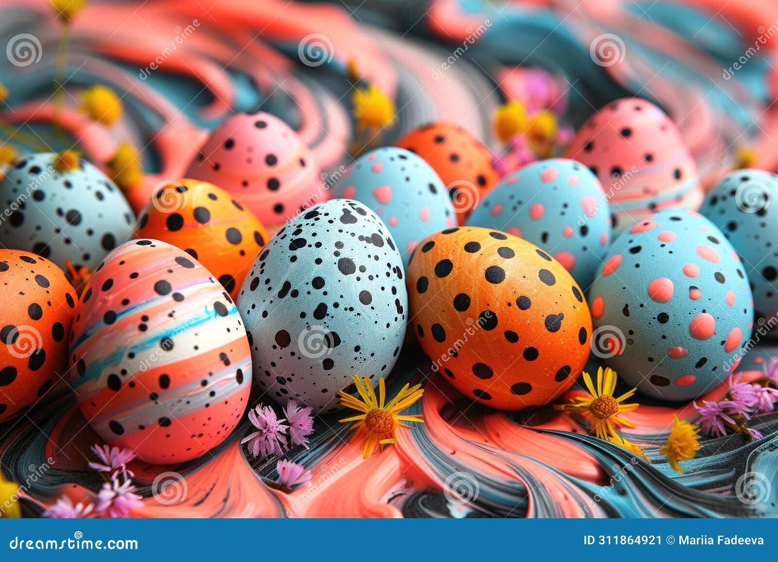 the cluttercore-dyed easter egg card  features rich colors and bold strokes.