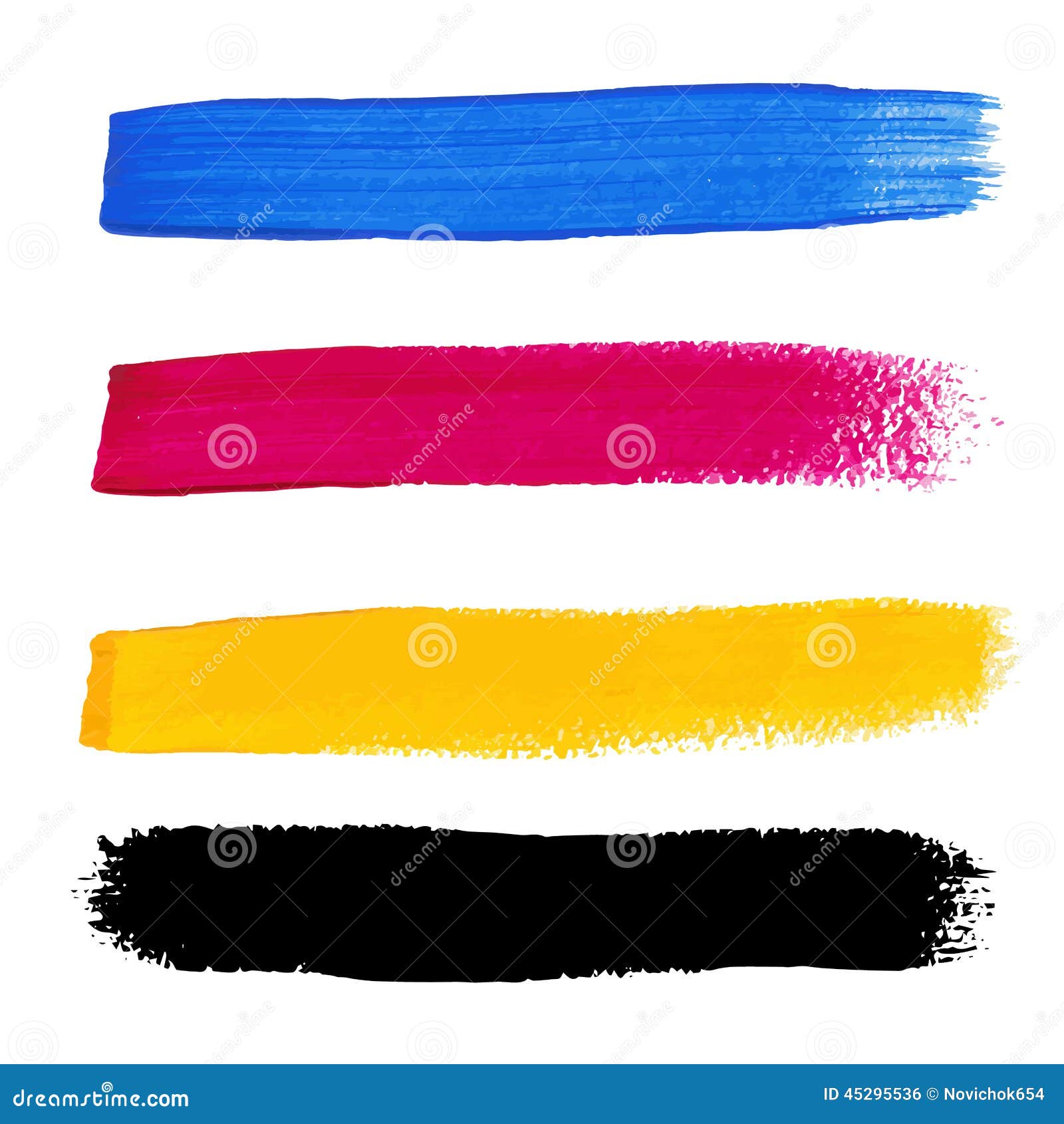 CMYK colors acrylic stains stock vector. Illustration of drawing 45295536