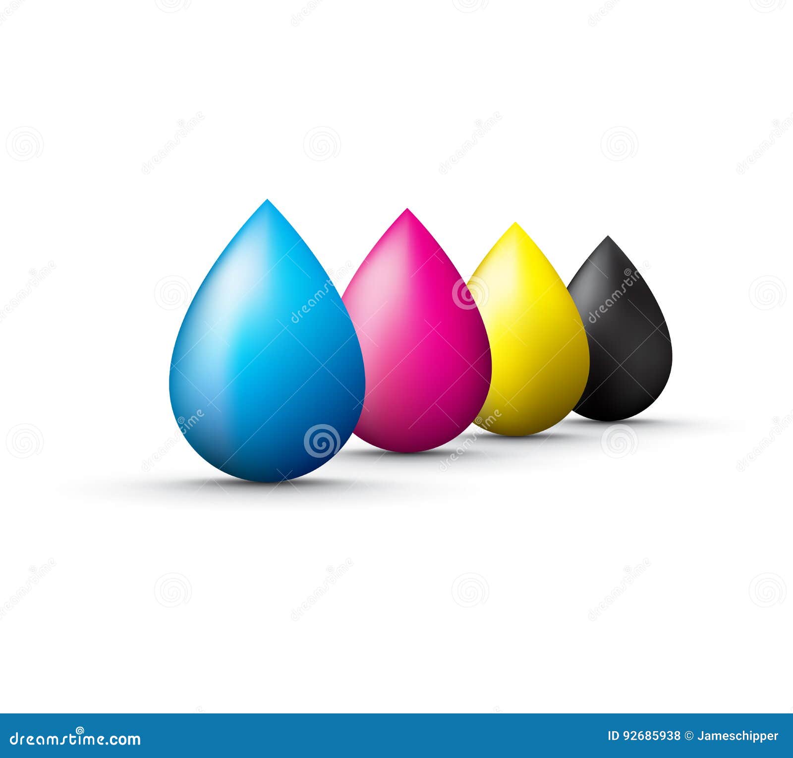 Cmyk ink droplets stock vector. Illustration of clean 92685938