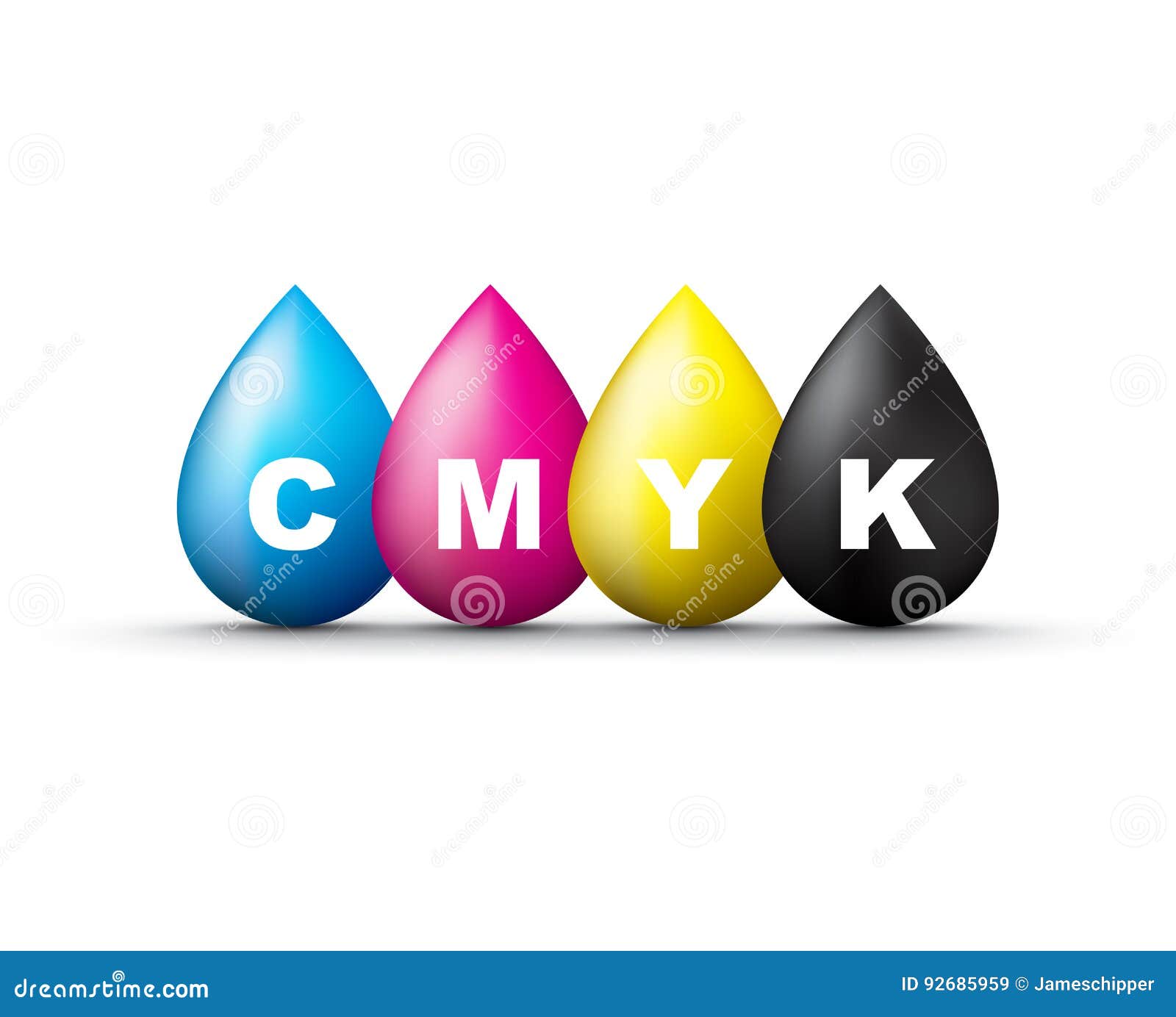 Cmyk ink droplets stock vector. Illustration of realistic 92685959